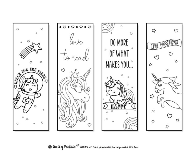 Printable Bookmarks To Color 120 For Adults U0026 Kids World Of Printables