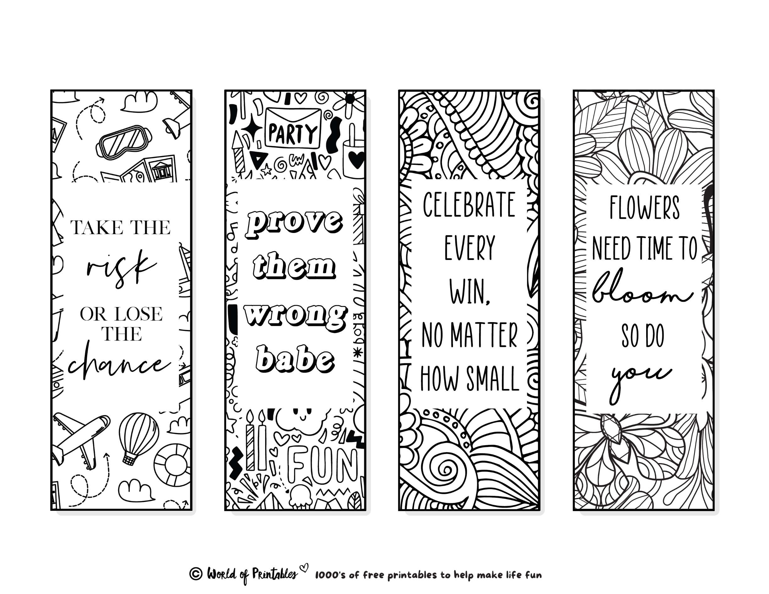 Printable Bookmarks To Color 120 For Adults U0026 Kids World Of Worksheets Library