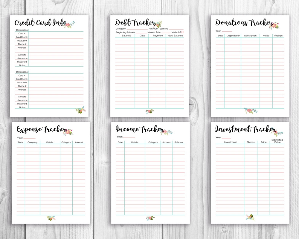 Printable Budget Binder Floral