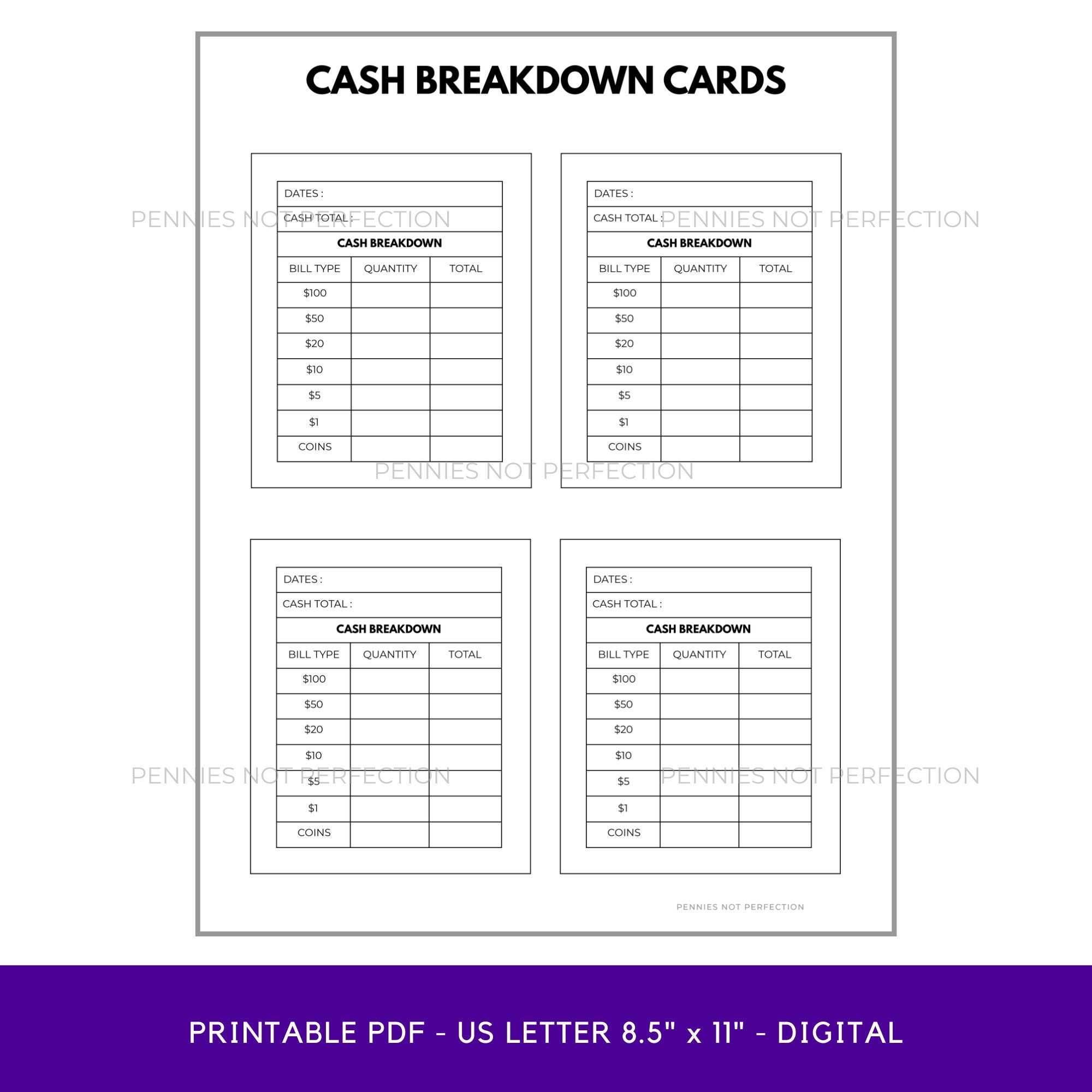 Printable Cash Breakdown Card Cash Breakdown Count Sheet Printable PDF Etsy Canada Printable Cash Breakdown Card Cash Breakdown Count Sheet Printable PDF Etsy Canada