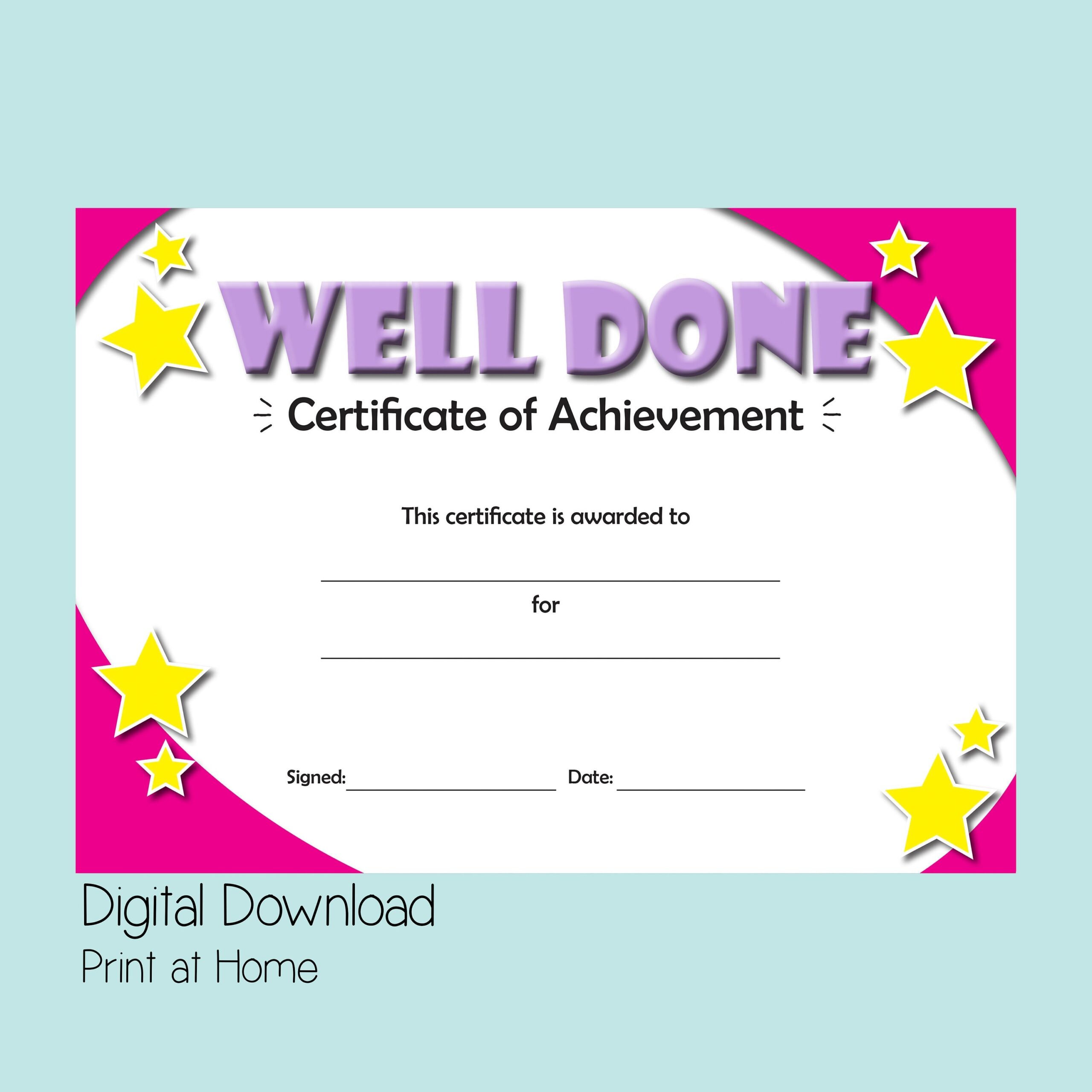 Printable Certificate Of Achievement Good Behaviour Reward Digital Download Awards Congratulations Certificate Well Done Gift For Girls Etsy Printable Certificate Of Achievement Good Behaviour Reward Digital Download Awards Congratulations Certificate Well Done Gift For Girls Etsy