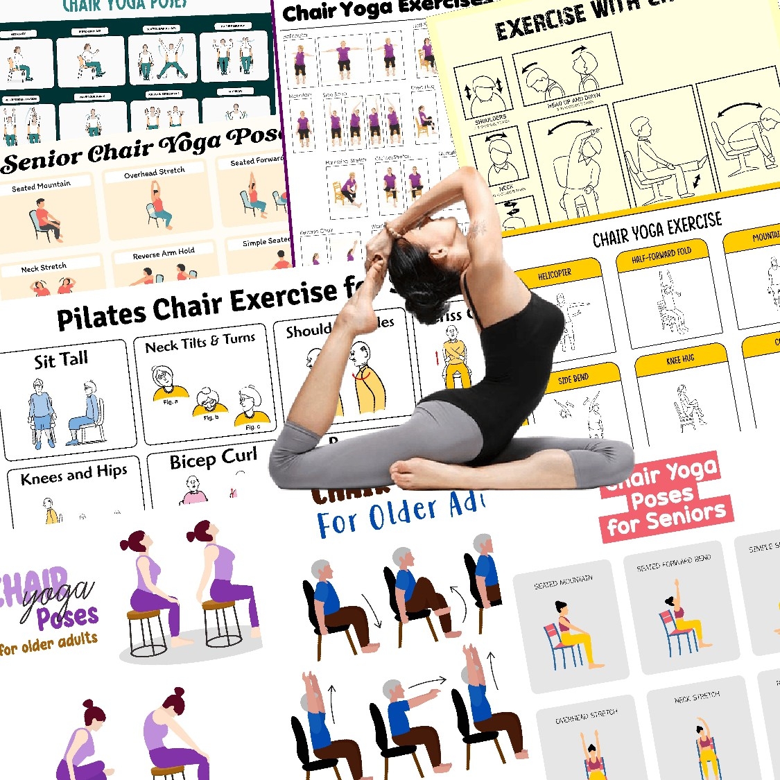 Printable Chair Yoga Exercises For Seniors Easy U0026 Gentle Workouts