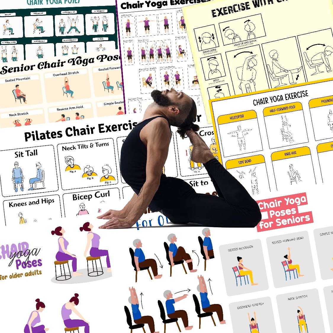 Printable Chair Yoga Exercises For Seniors Gentle U0026 Easy Workouts Printable Chair Yoga Exercises For Seniors Gentle U0026 Easy Workouts