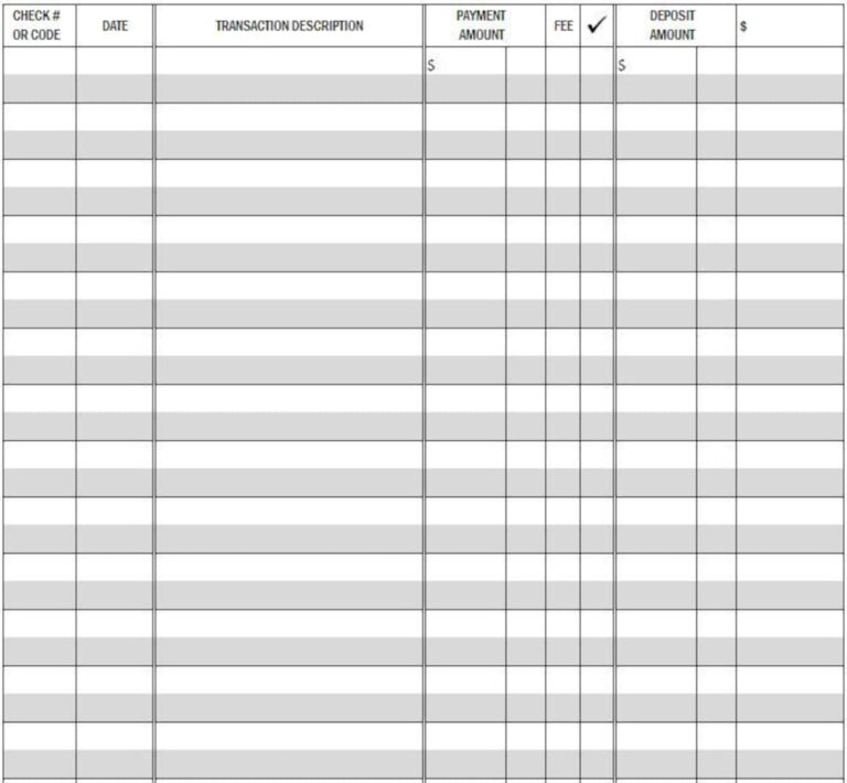 Printable Checkbook Register PDF File Prints On 8 1 2 X 11 Inch Paper Etsy UK