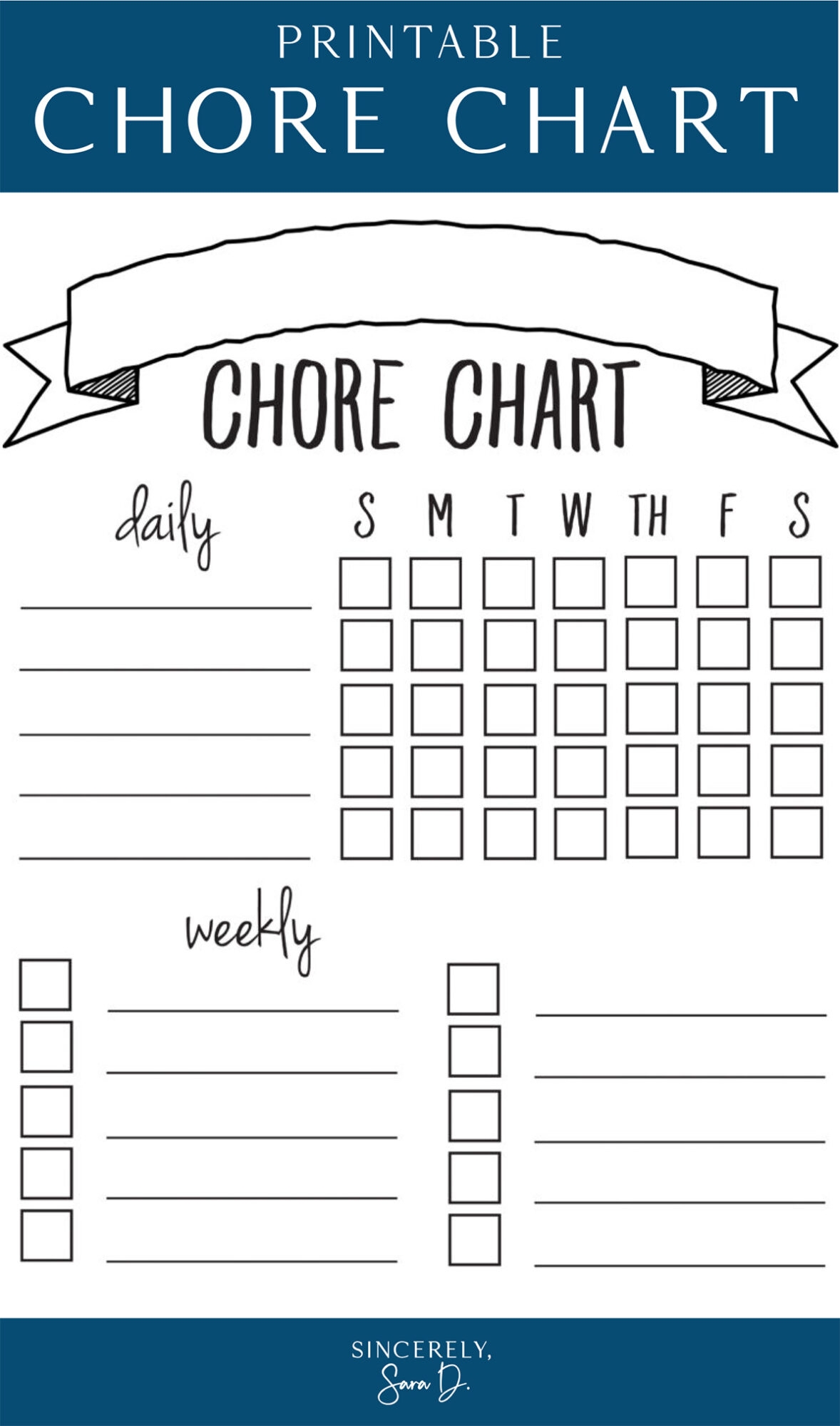 printable chore charts for kids