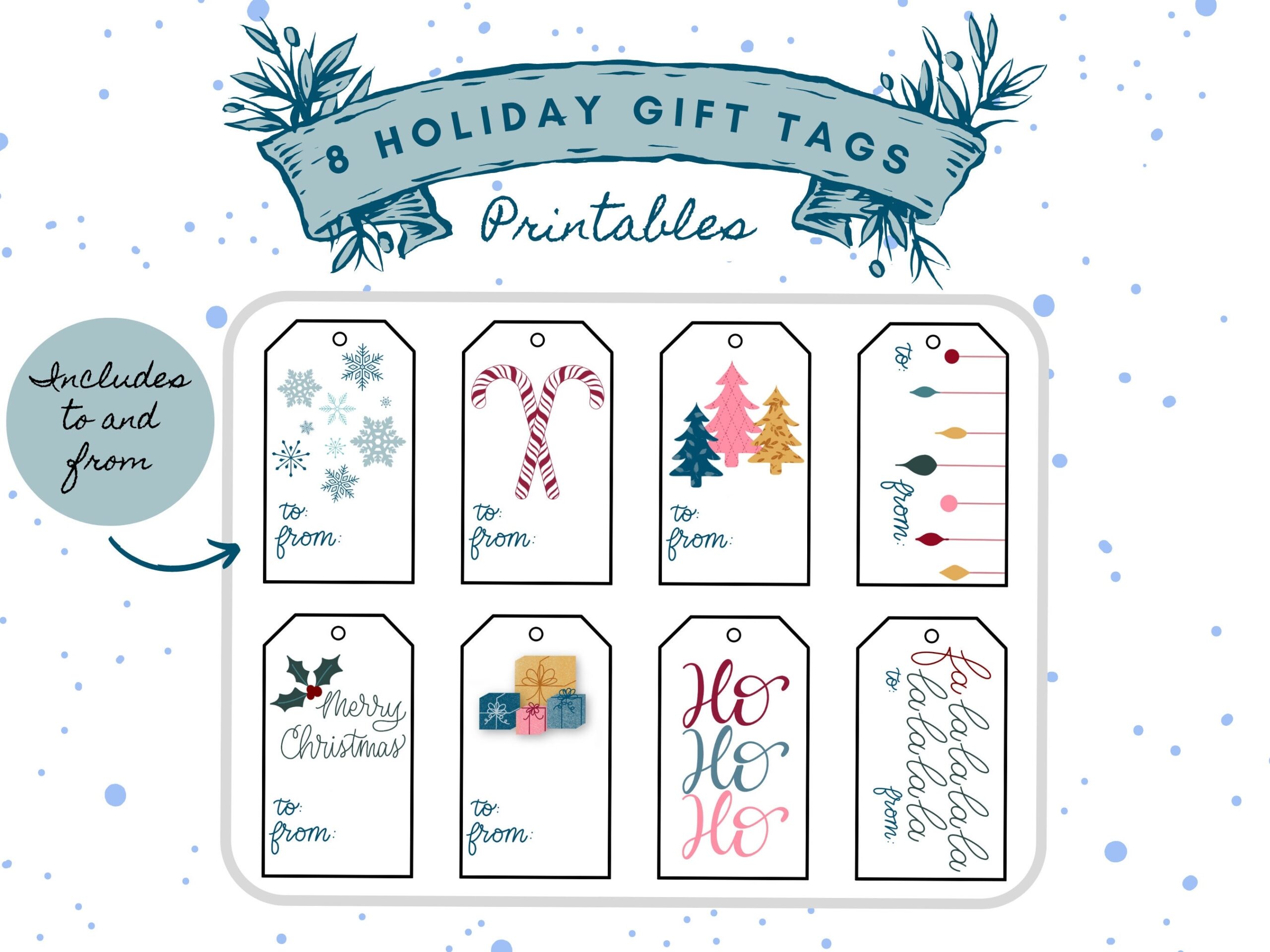 free printable holiday tags