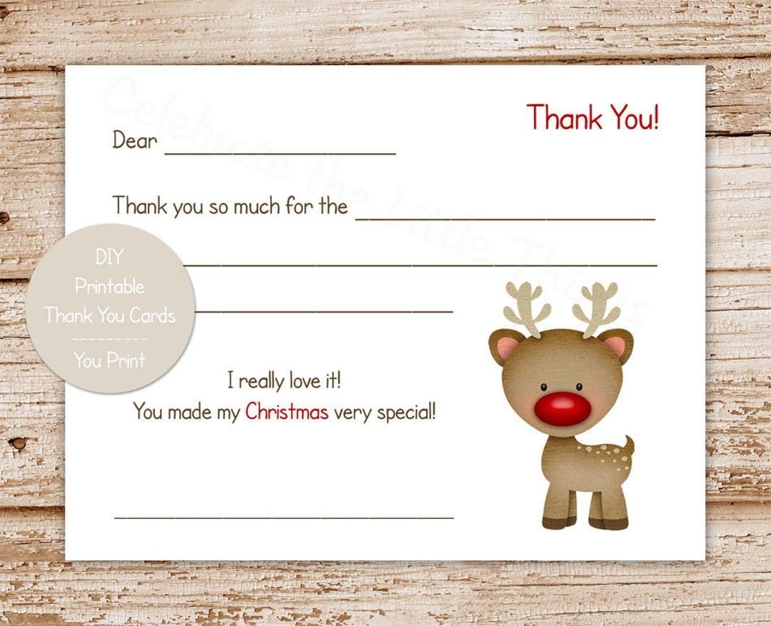 free printable chritmas thank you cards