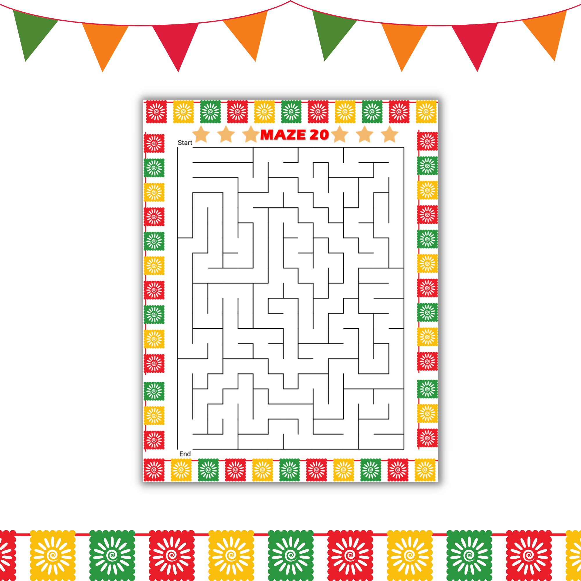 Printable Cinco De Mayo Puzzles Mazes With Solution Fun May Activities