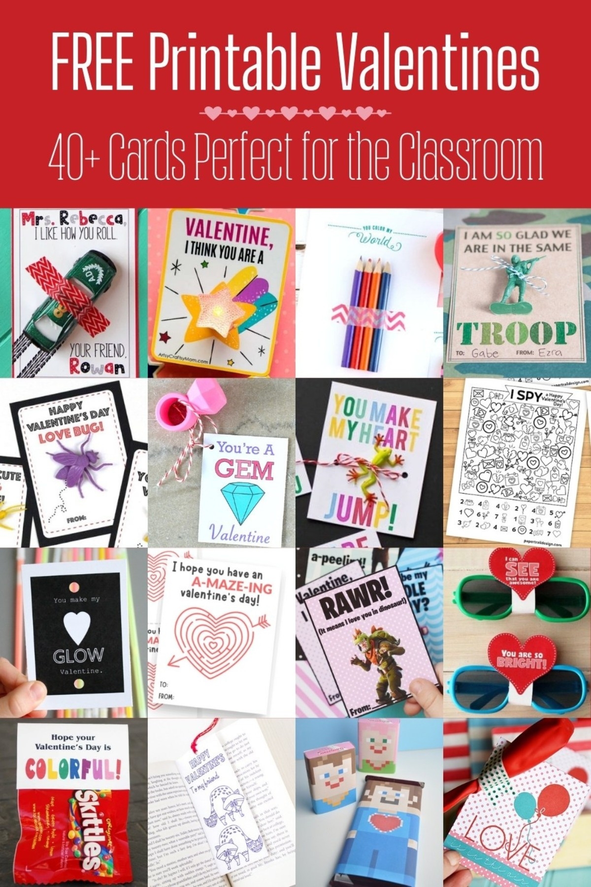 Printable Classroom Valentines That Are Cute And FREE DIY Candy