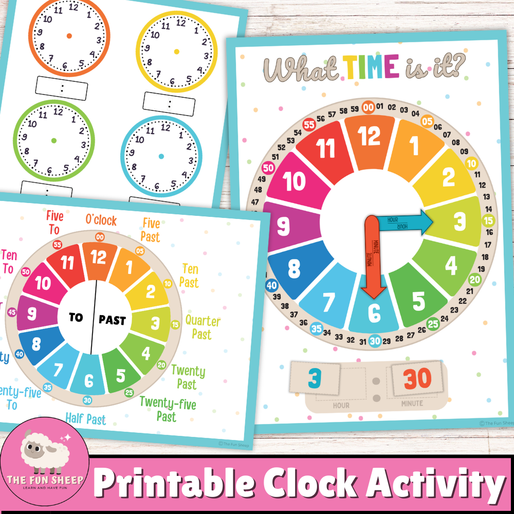 printable clock for kids printable clock for kids