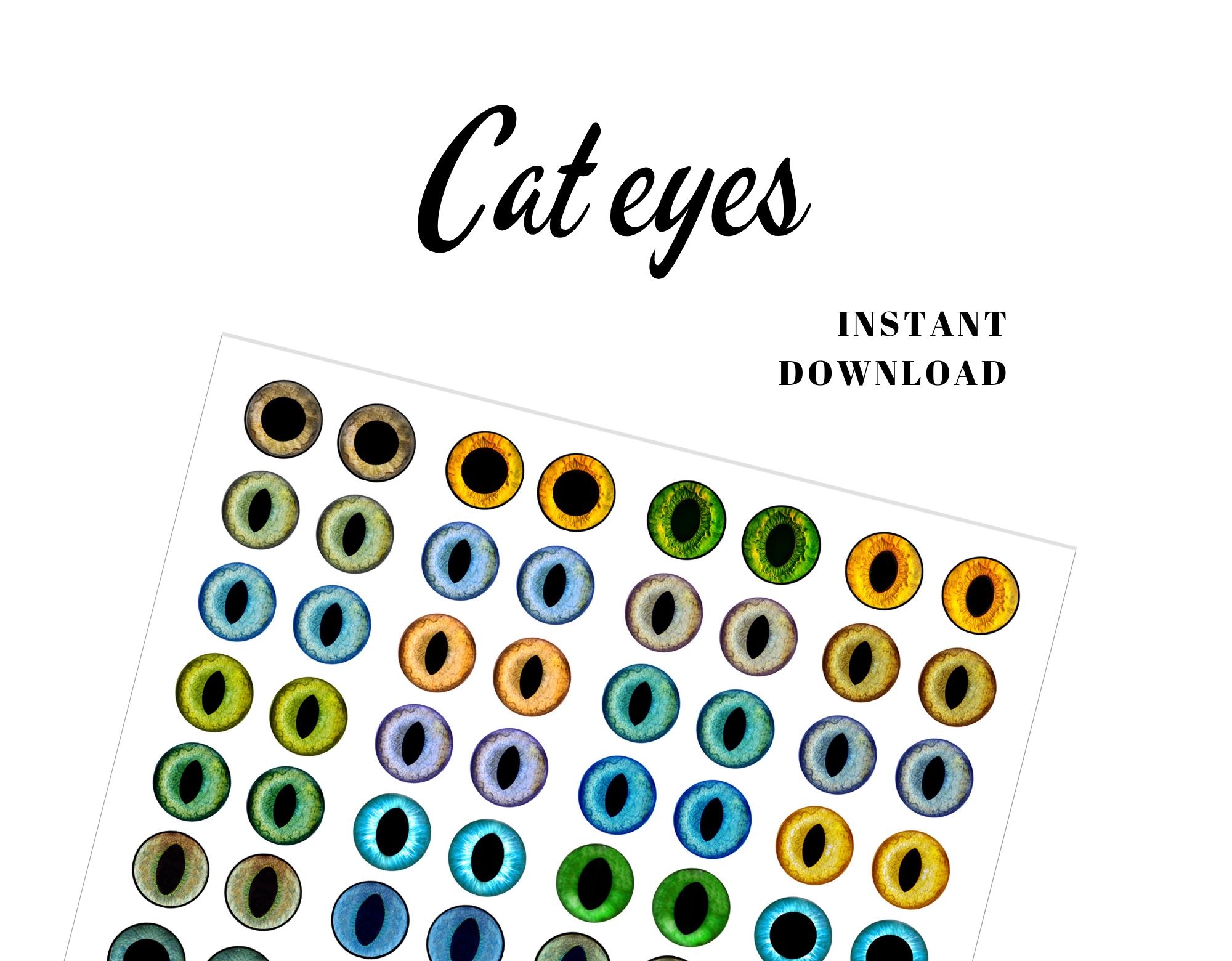 Printable Color Cat Eyes Collage Sheet To Handmade Cat Dolls Needle Felted Kittens Amigurumi Cats Digital Download PNG File Etsy