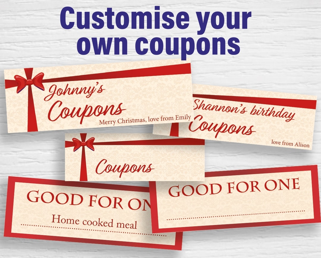 Printable Coupons gift editable PDF Instant Download Etsy UK