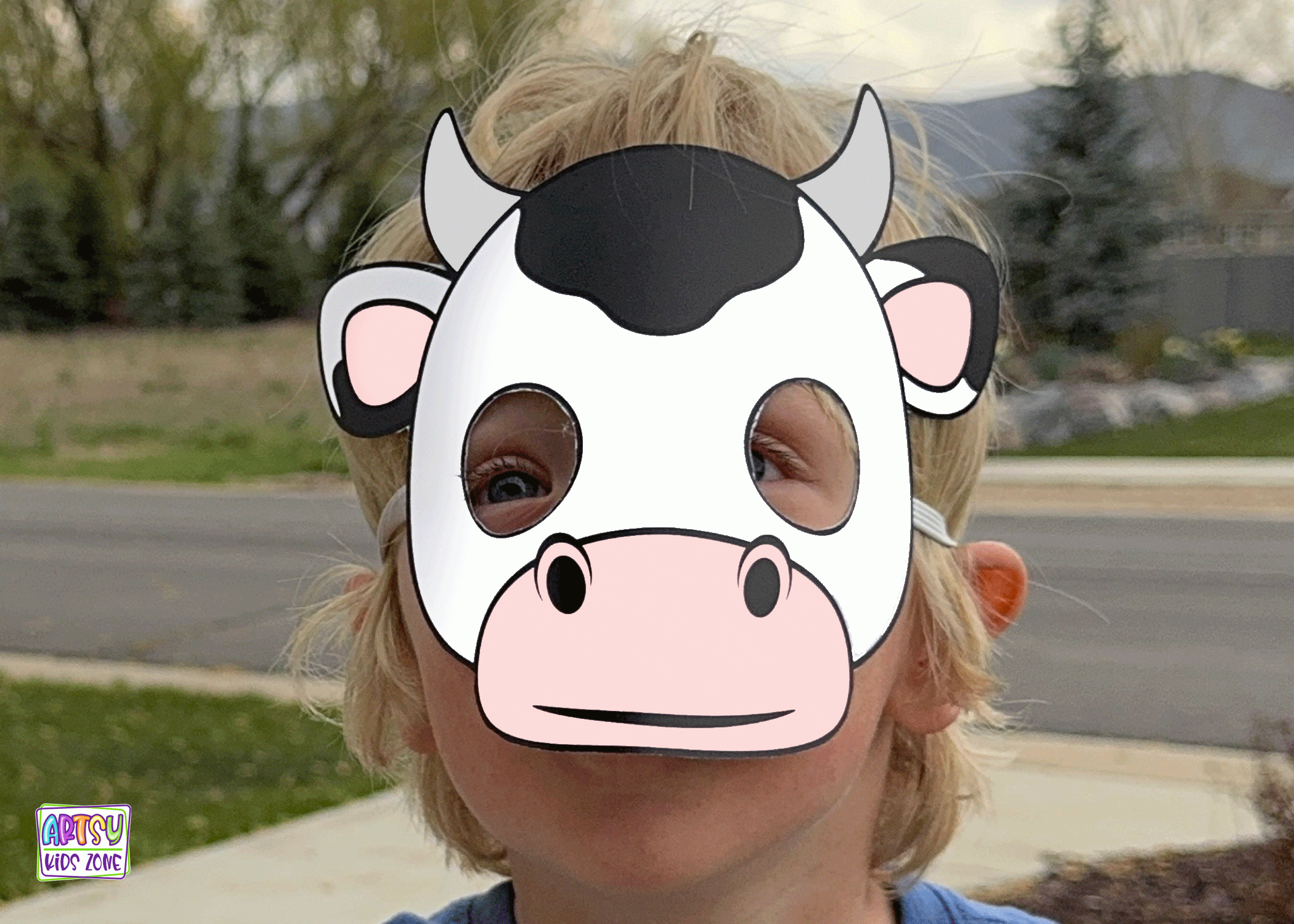 Printable Cow Mask Template