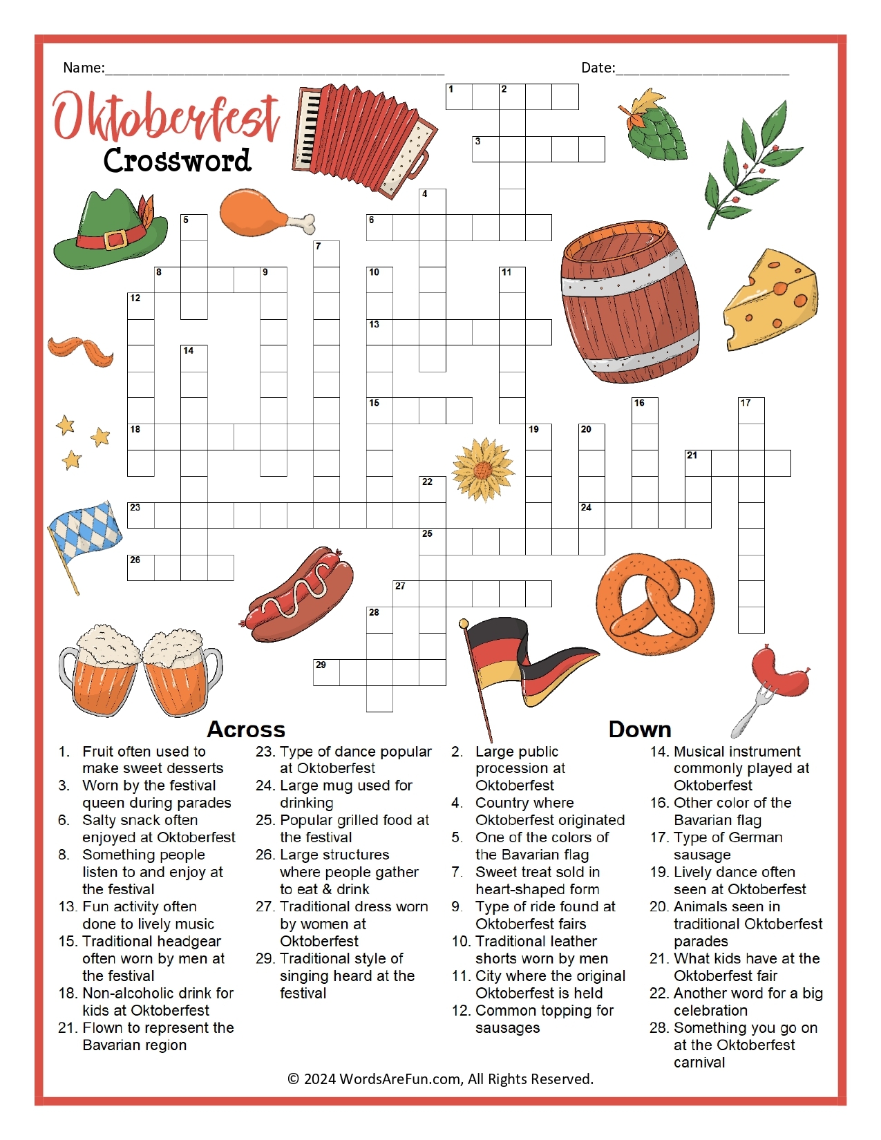 printable crossword puzzles for kids