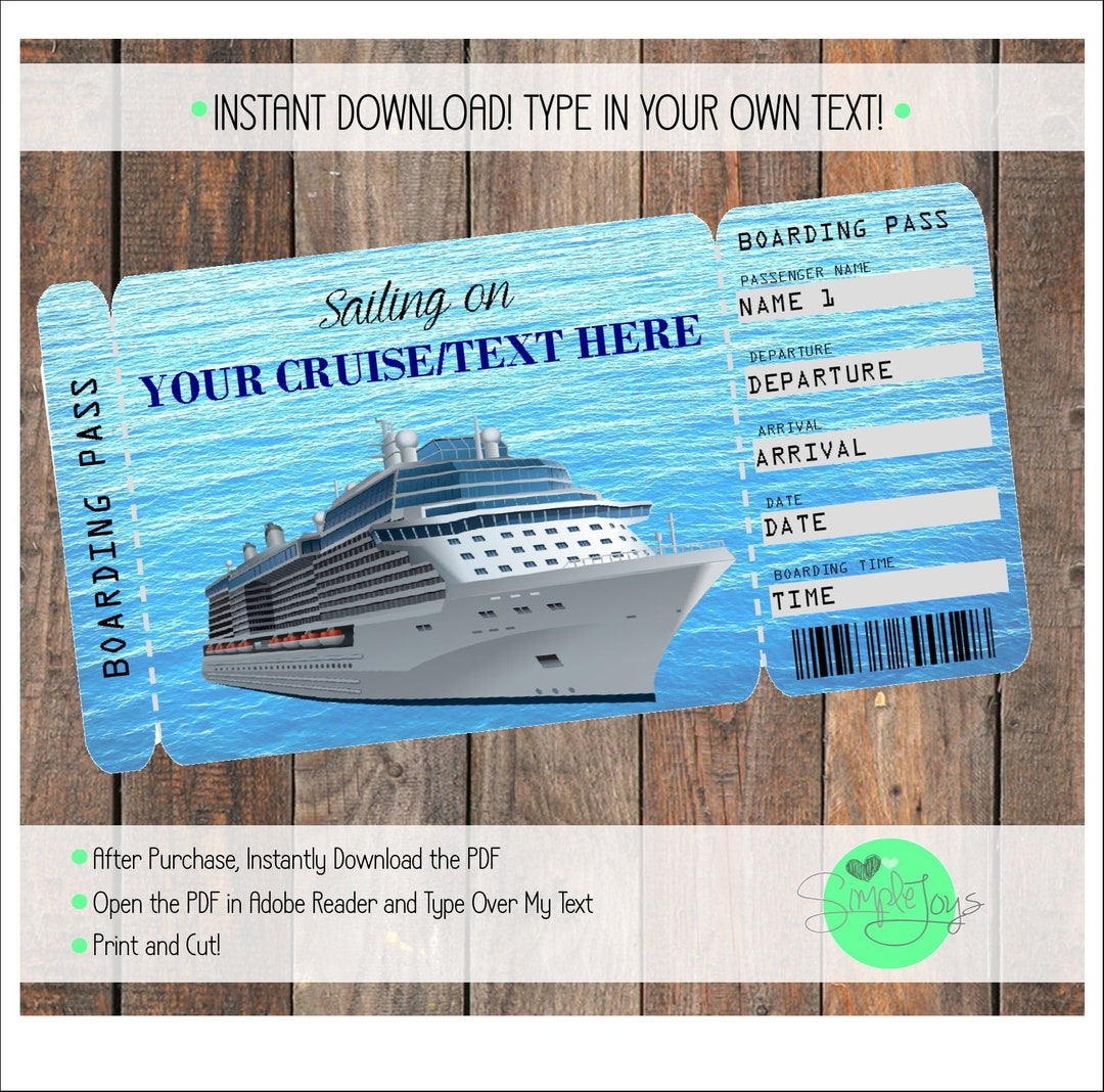 free printable cruise boarding pass template