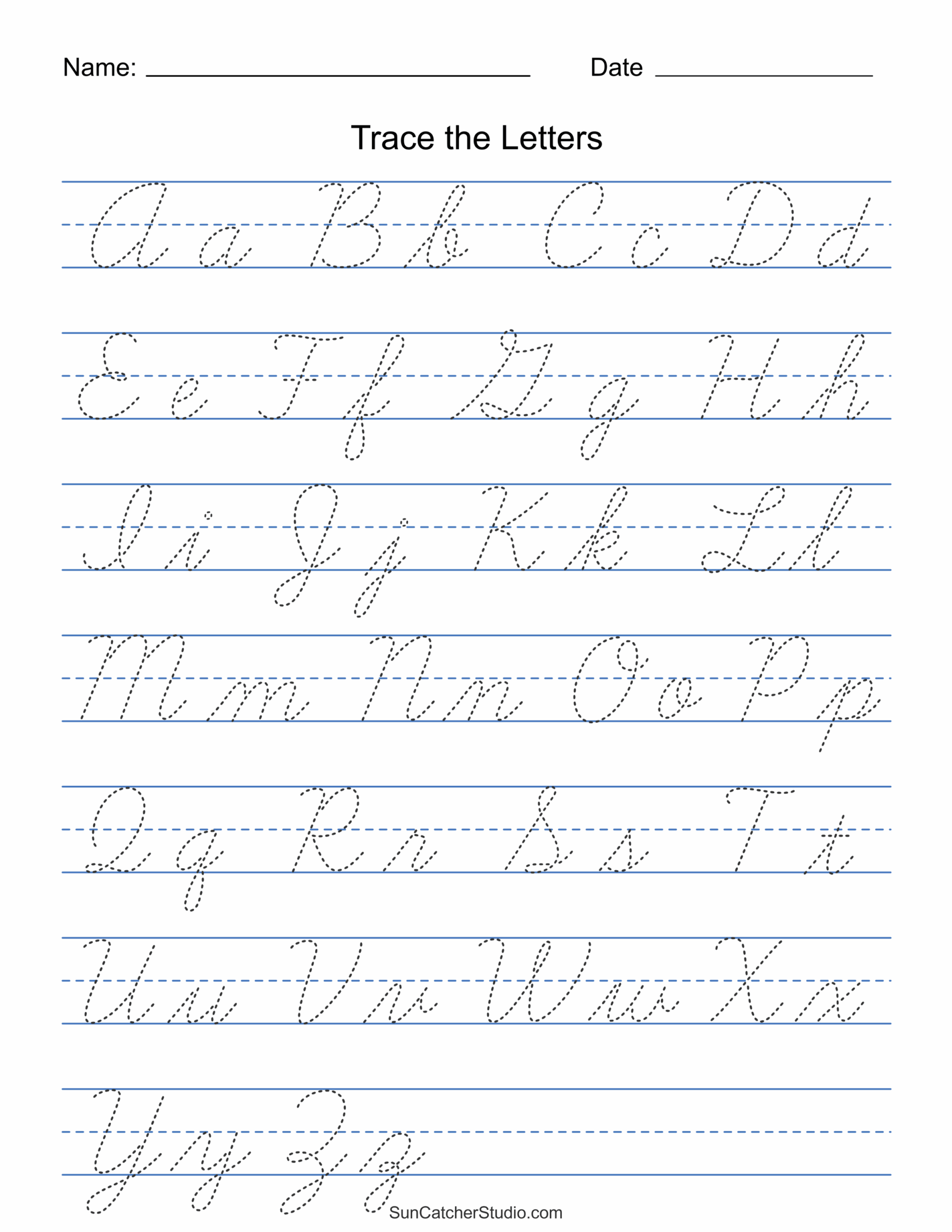free printable printable cursive writing worksheets pdf