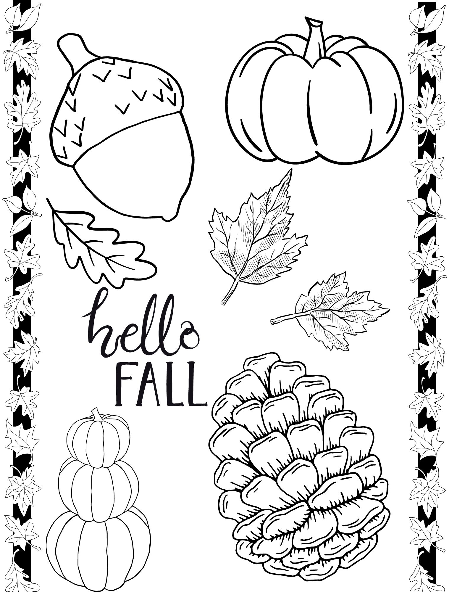 Printable Cute Fall Coloring Pages Crafty Morning