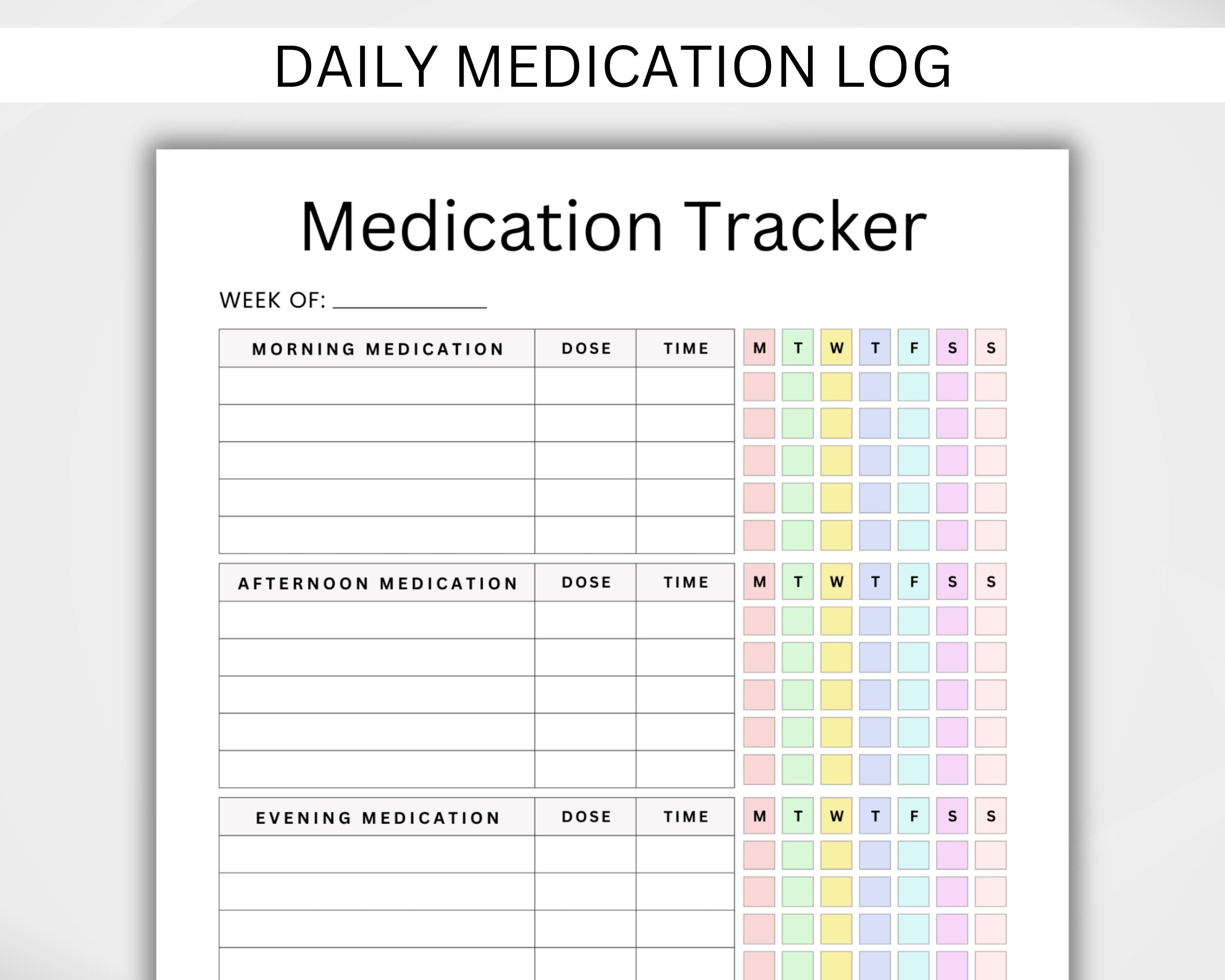 printable daily medication checklist