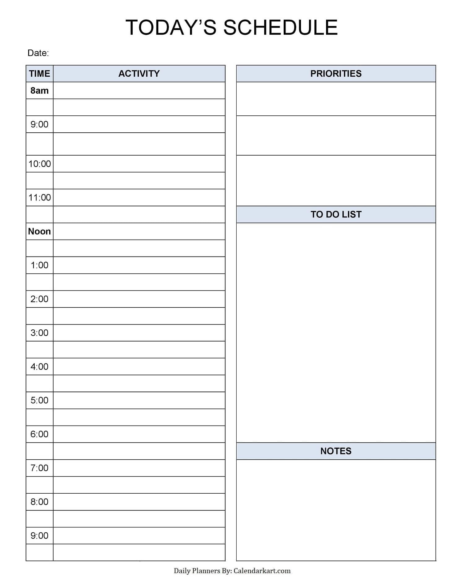 free printable daily planner 2019