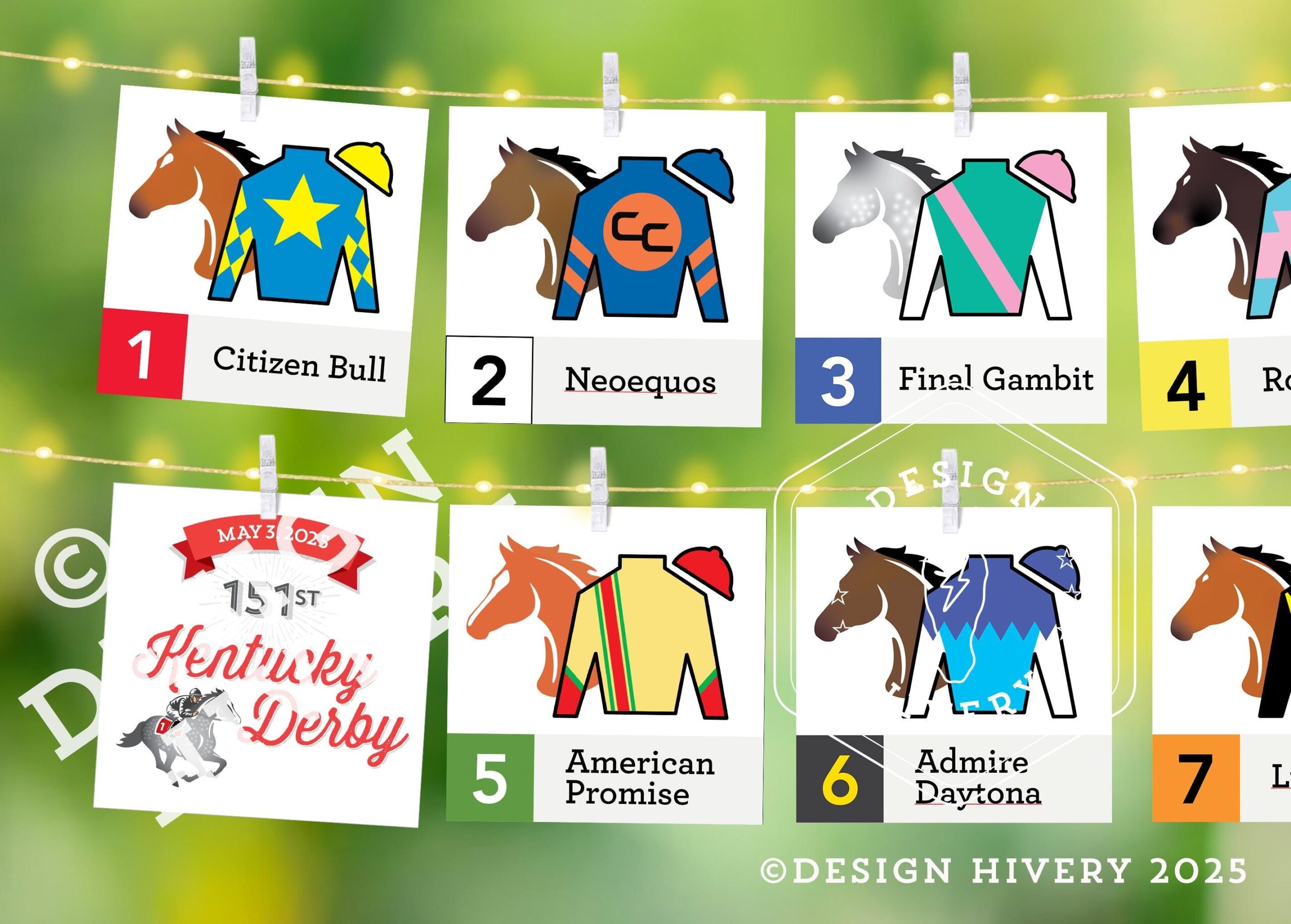 Printable Derby Horses Etsy