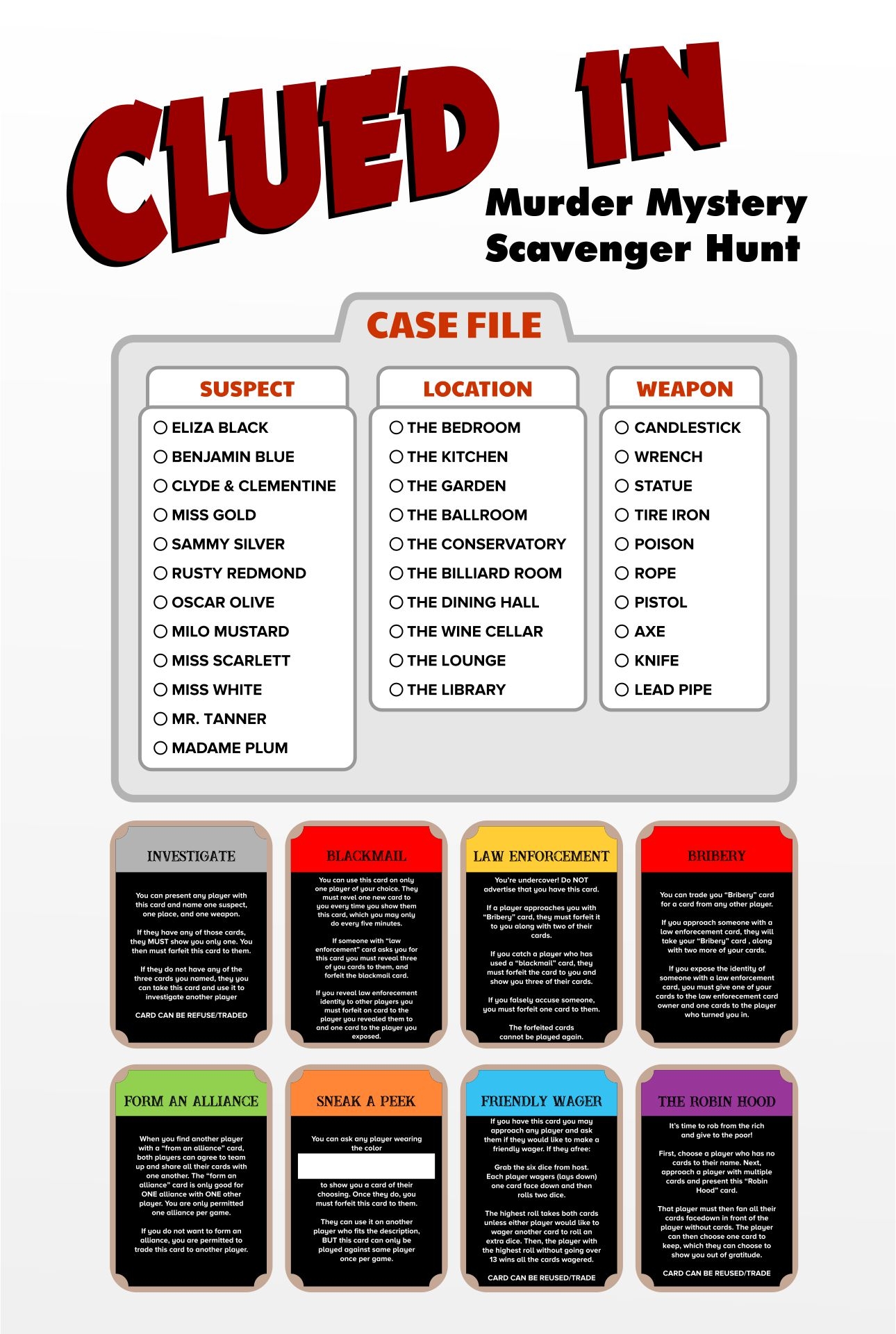 Printable Detective Party Game For Kids Worksheets Library