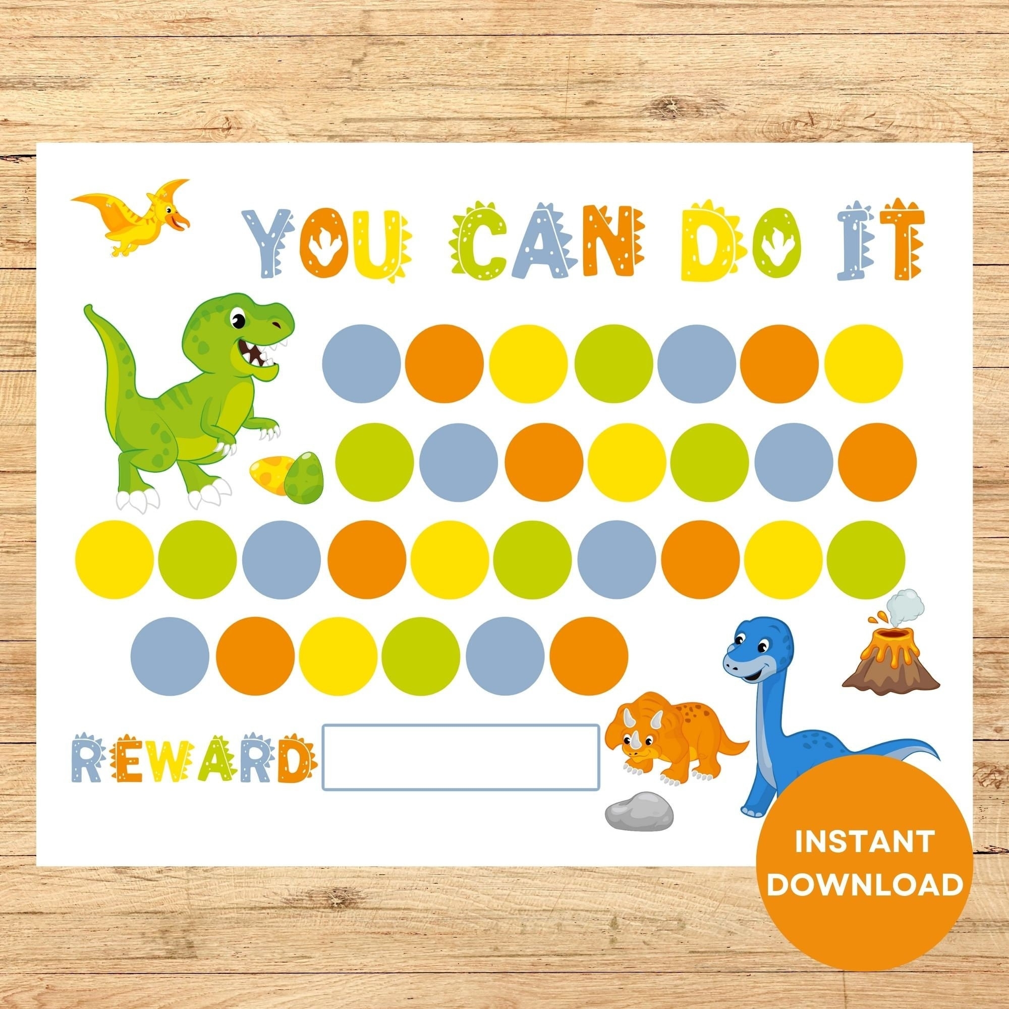 Printable Dinosaur Reward Chart Dinosaur Potty Chart Dinosaur 