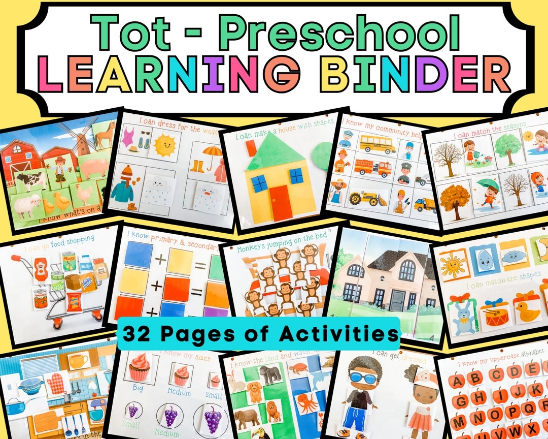 Printable DIY Toddler Busy Binder quiet Book Of Learning And Educational Activities For Fun And Keeping Your Toddlers Busy download Print Etsy