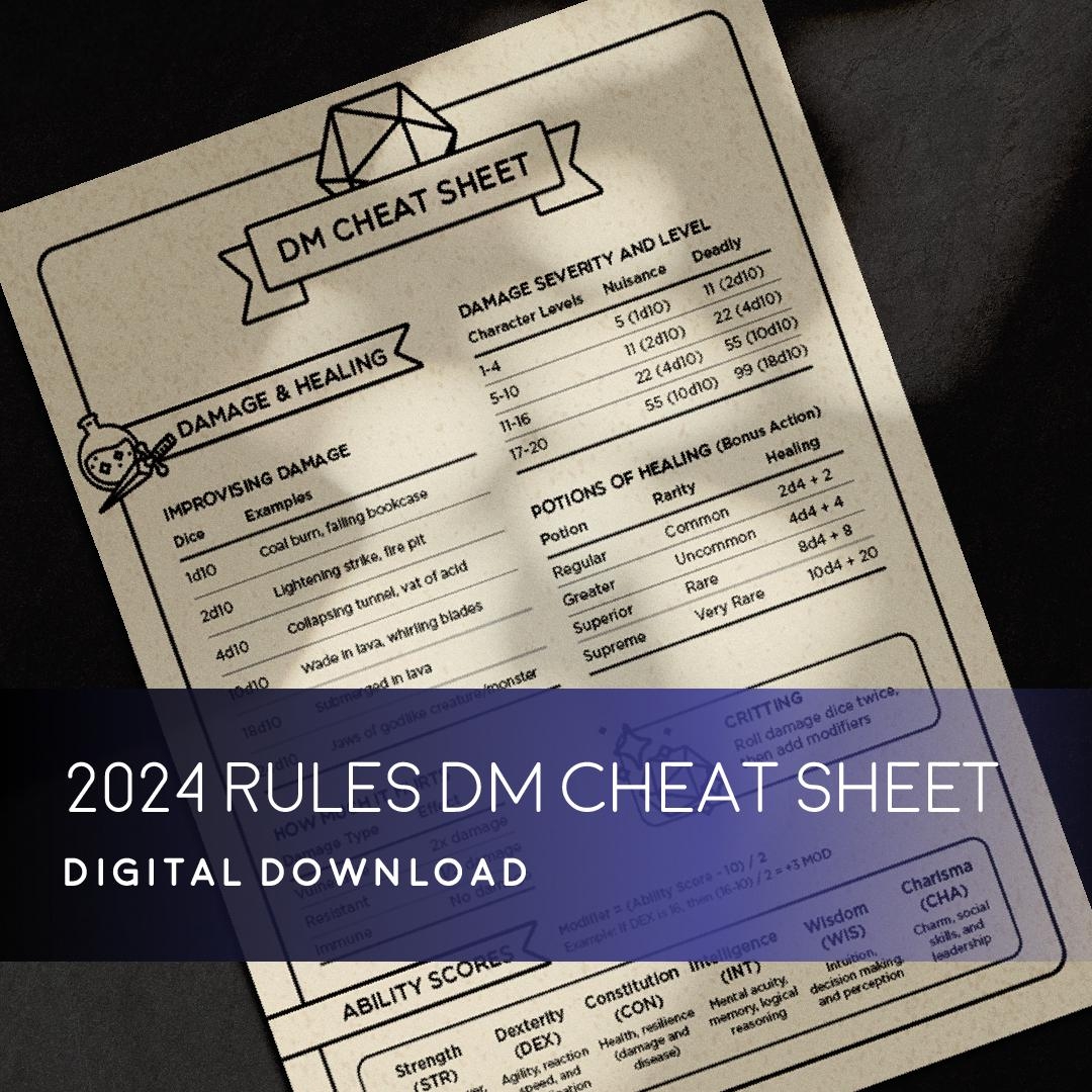 Printable Dm Screen Etsy