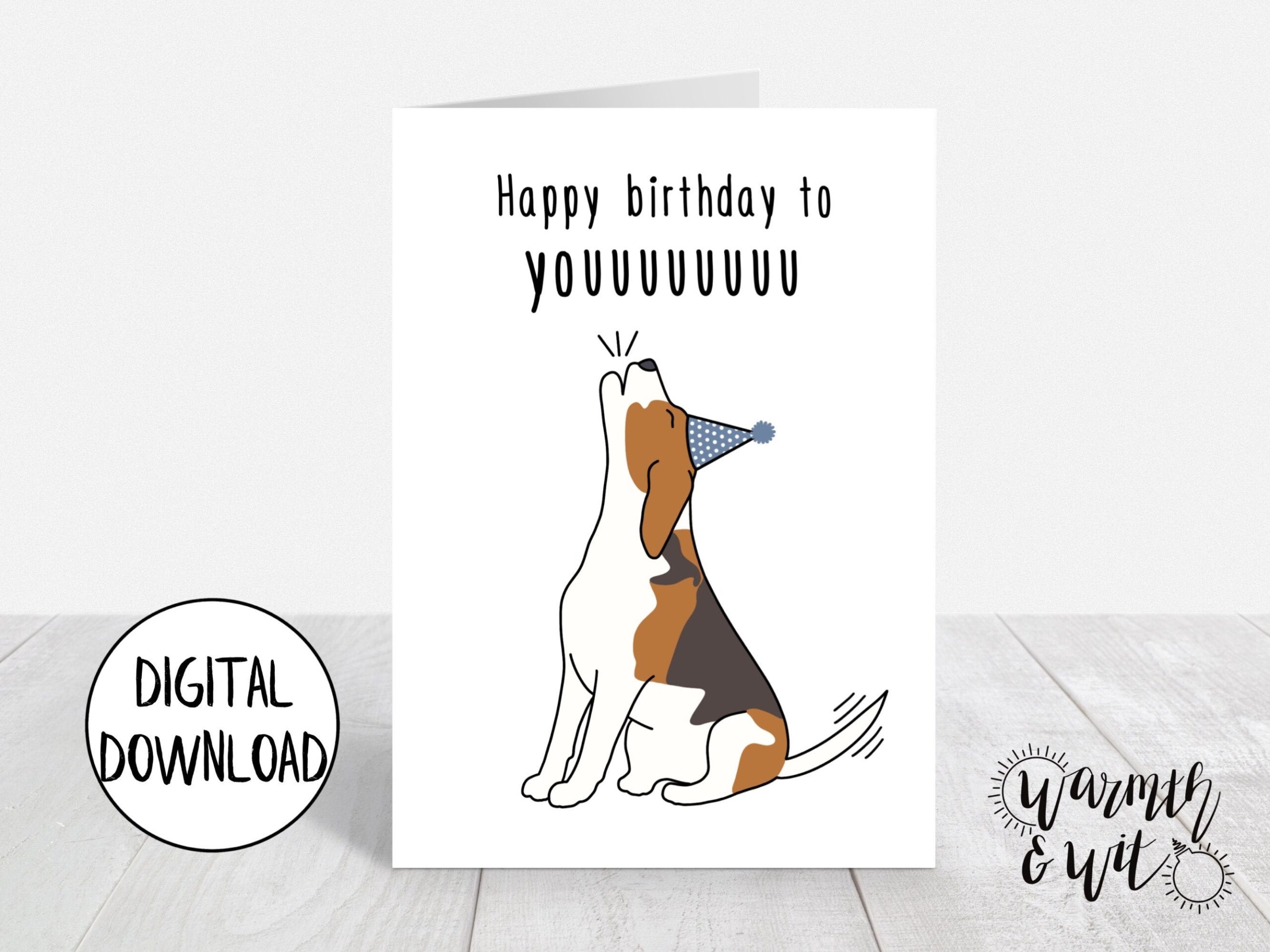 Printable Dog Birthday Card Printable Birthday Card Funny 