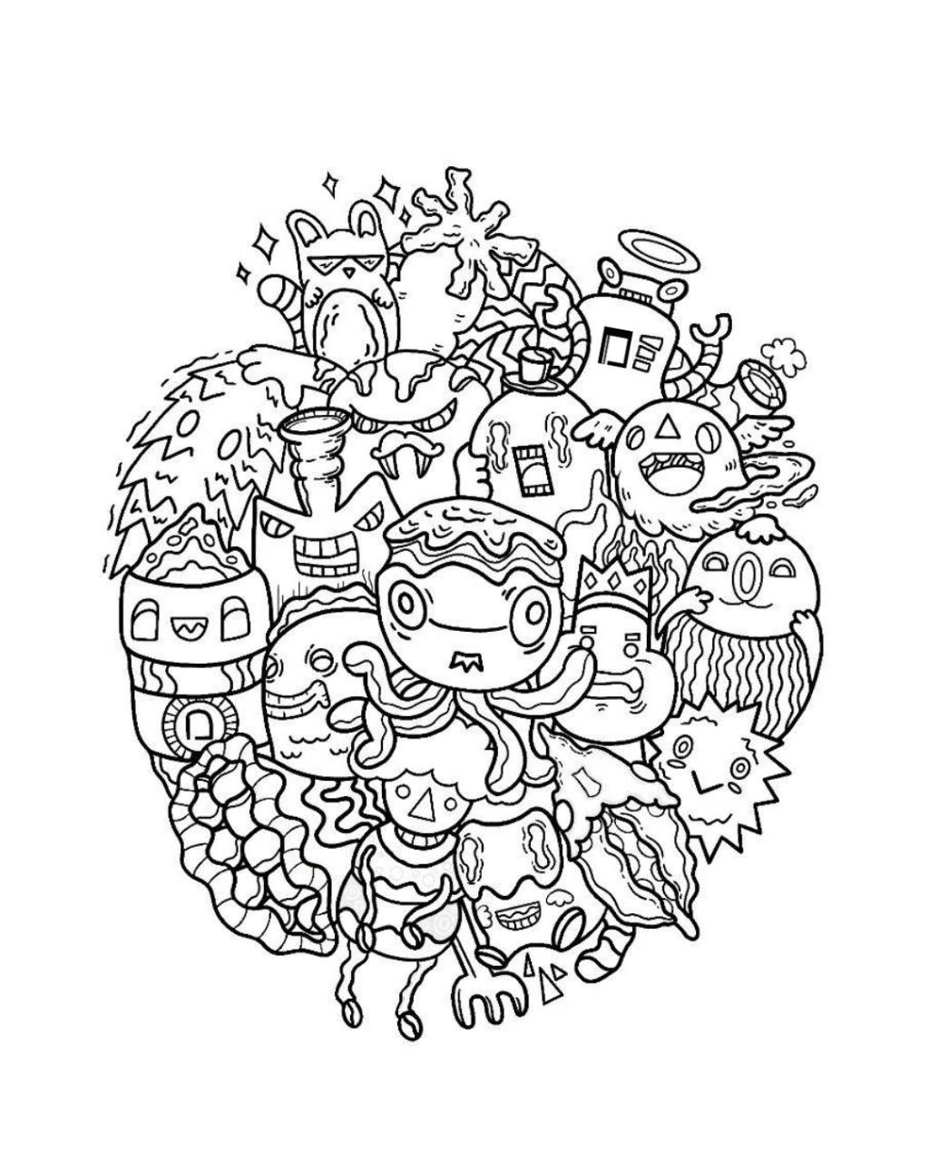 free printable let s doodle art coloring pages