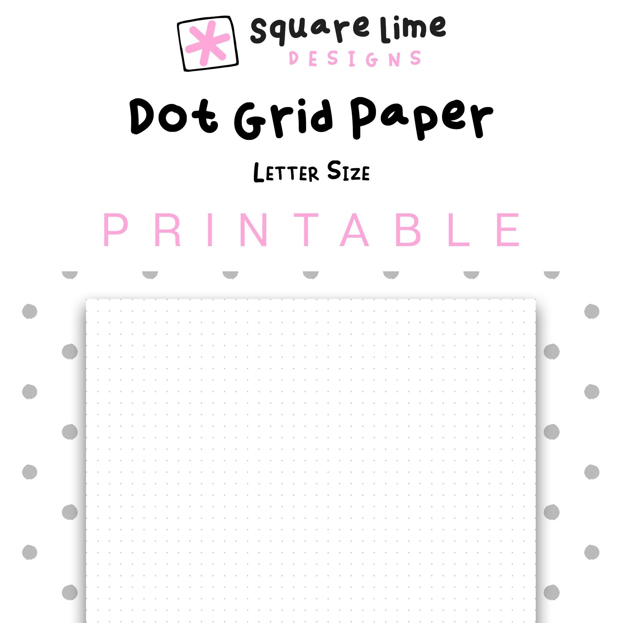 Printable Dot Grid Paper Letter Size Dotted Paper Bullet Journal PDF Printable