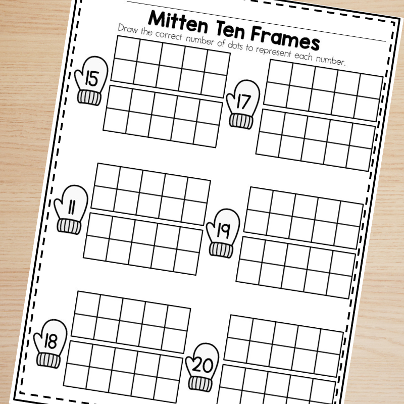 Printable Double Ten Frame Worksheet For Math Sarah Chesworth