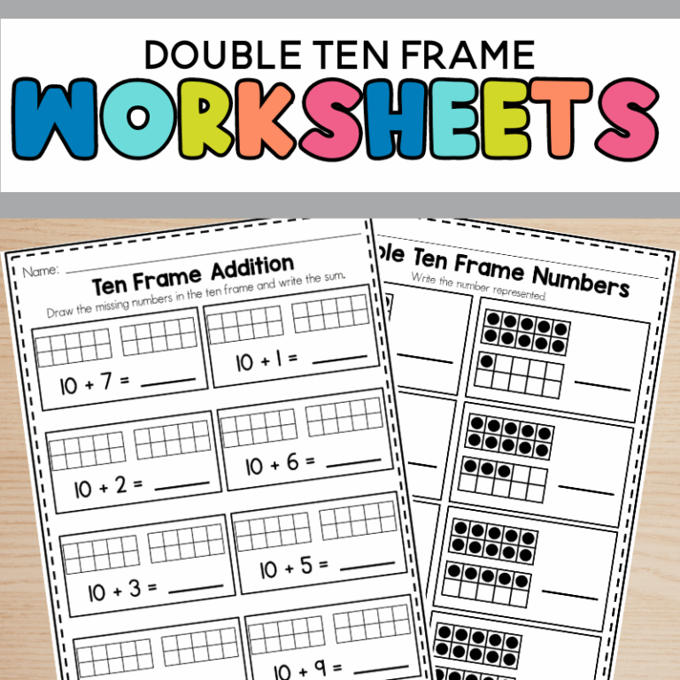 Printable Double Ten Frame Worksheet For Math Sarah Chesworth