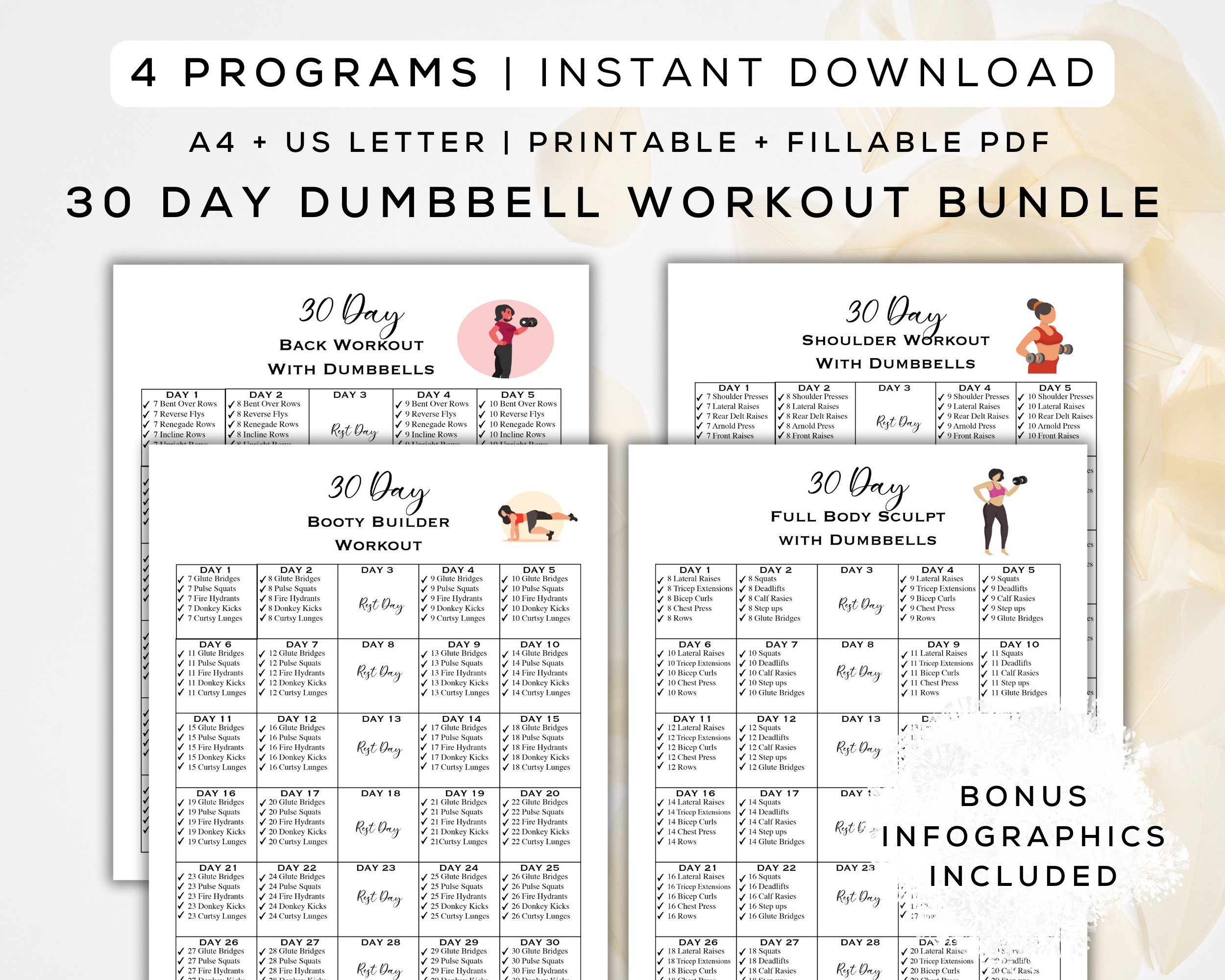 Printable Dumbbell Exercises Pdf Poster Printable Dumbbell Exercises Pdf SPORTAXIS No Equipment