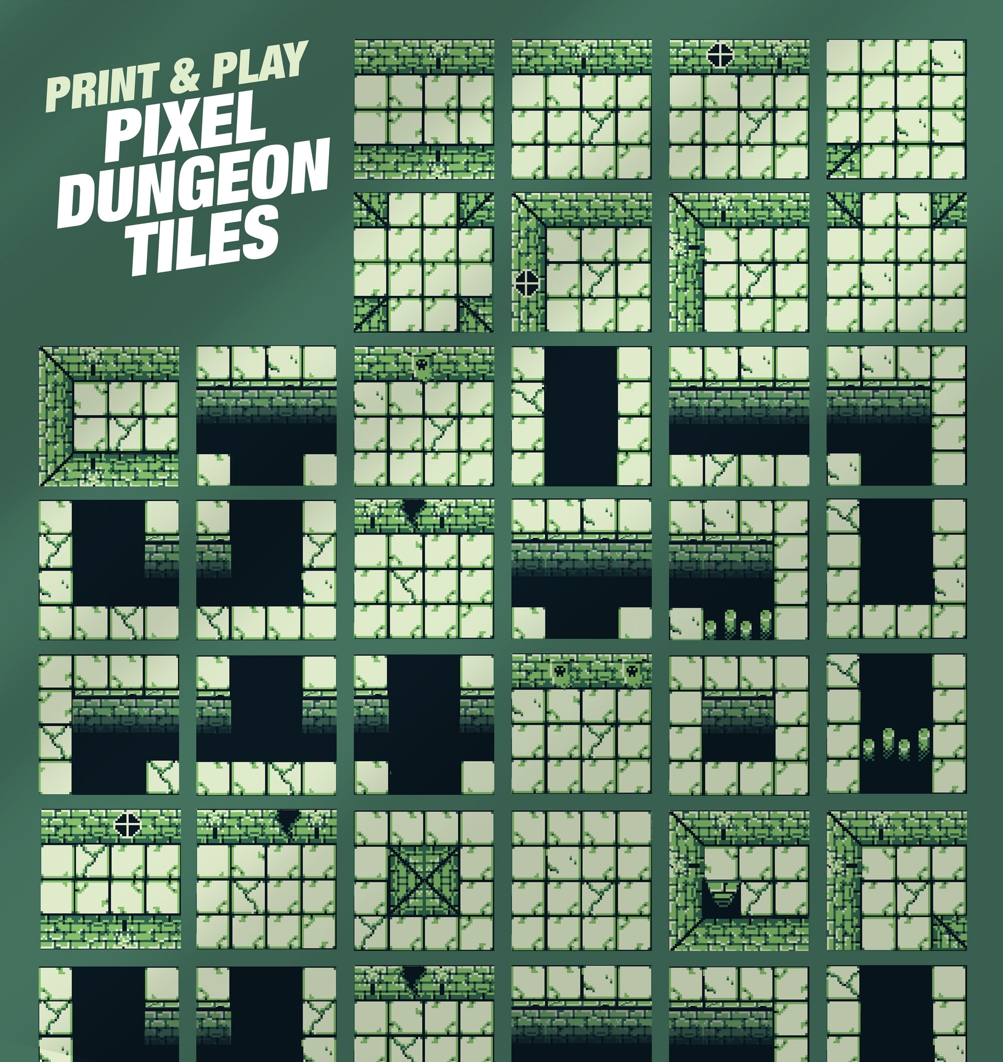 Printable Dungeon Tiles Design Your Own Pixel Style Adventure 