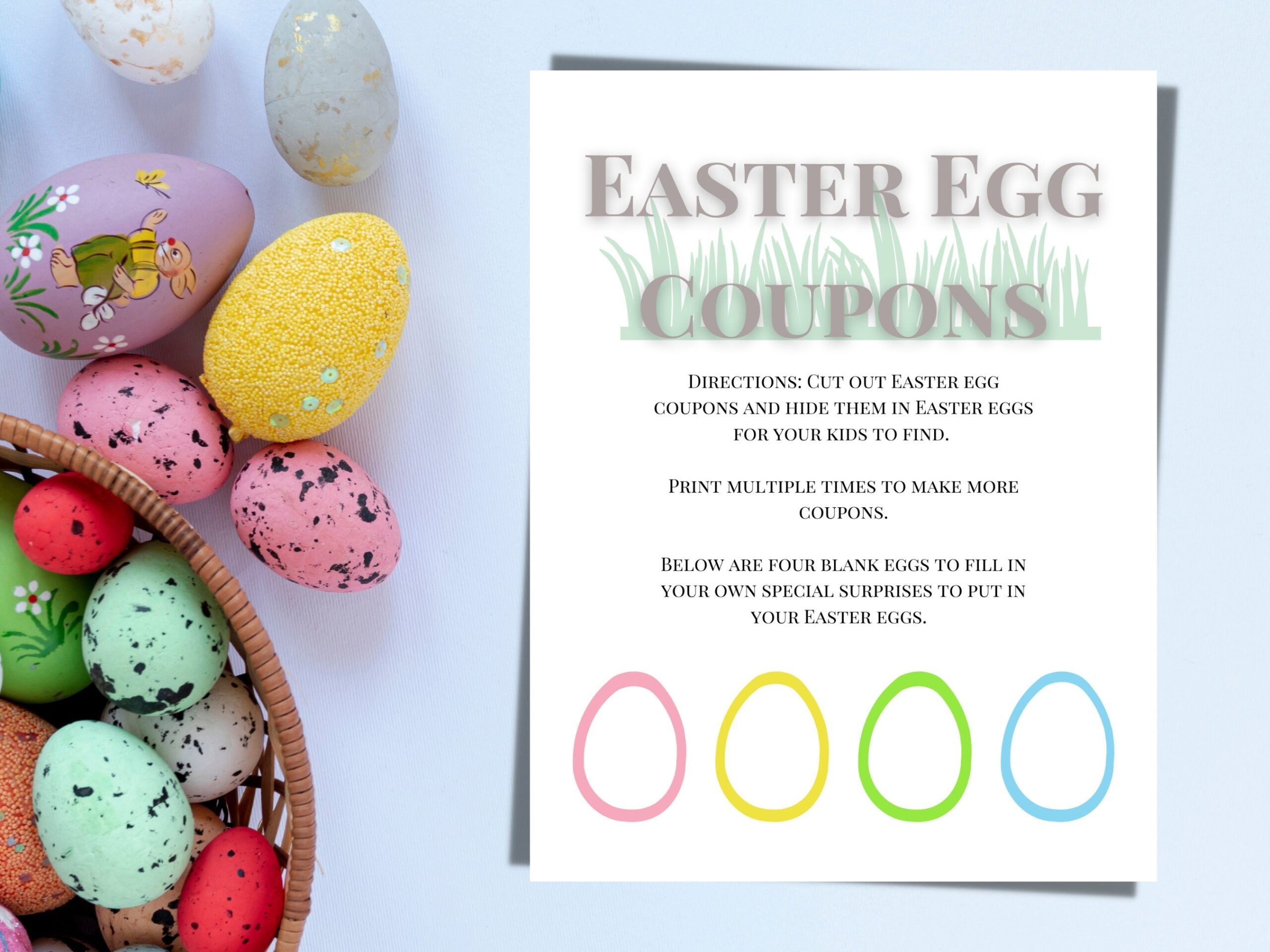 Printable Easter Egg Coupons Easter Coupons PDF Printable Kids 