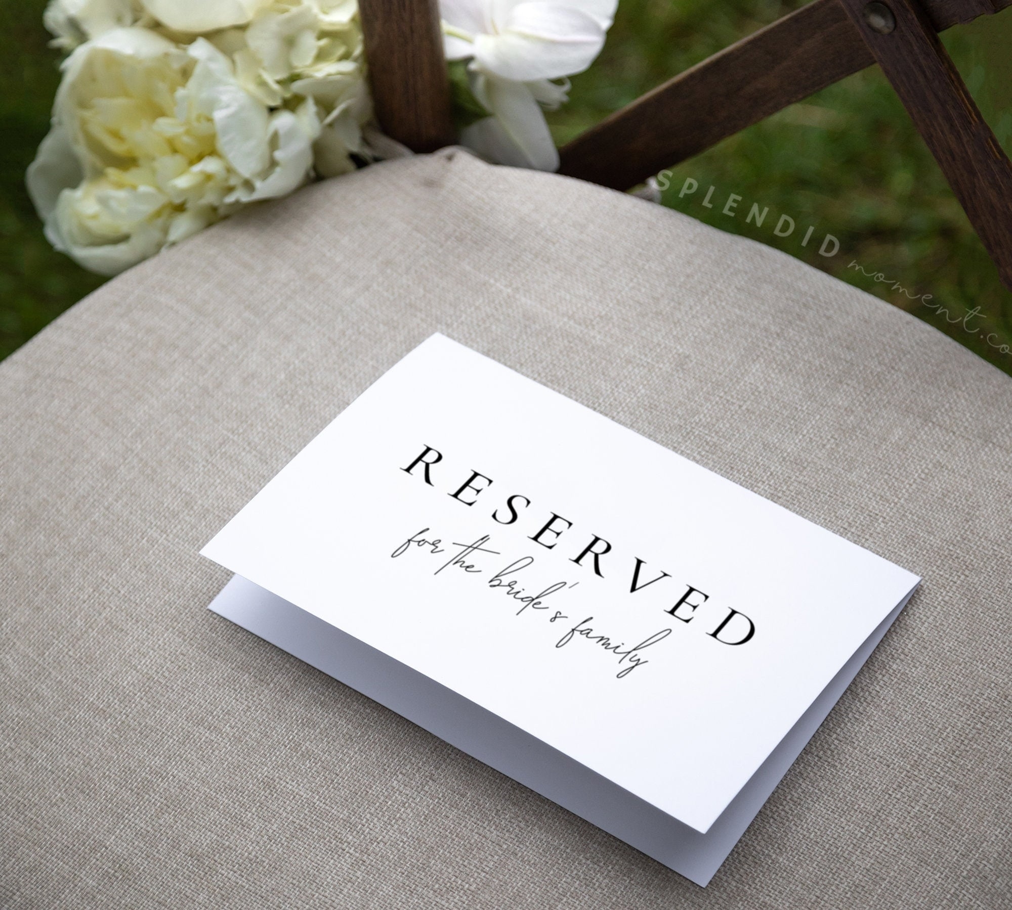 Printable Editable Reserved Wedding Chair Or Table Sign For The Bride And Groom s Families Reserved Seating Table Sign Template Claire Etsy