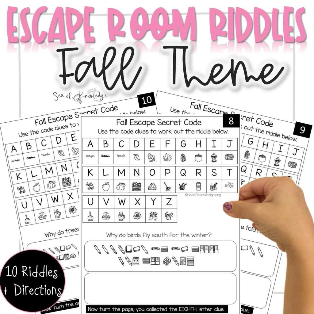 Printable Escape Rooms Fall Riddles With Secret Codes Worksheets Library