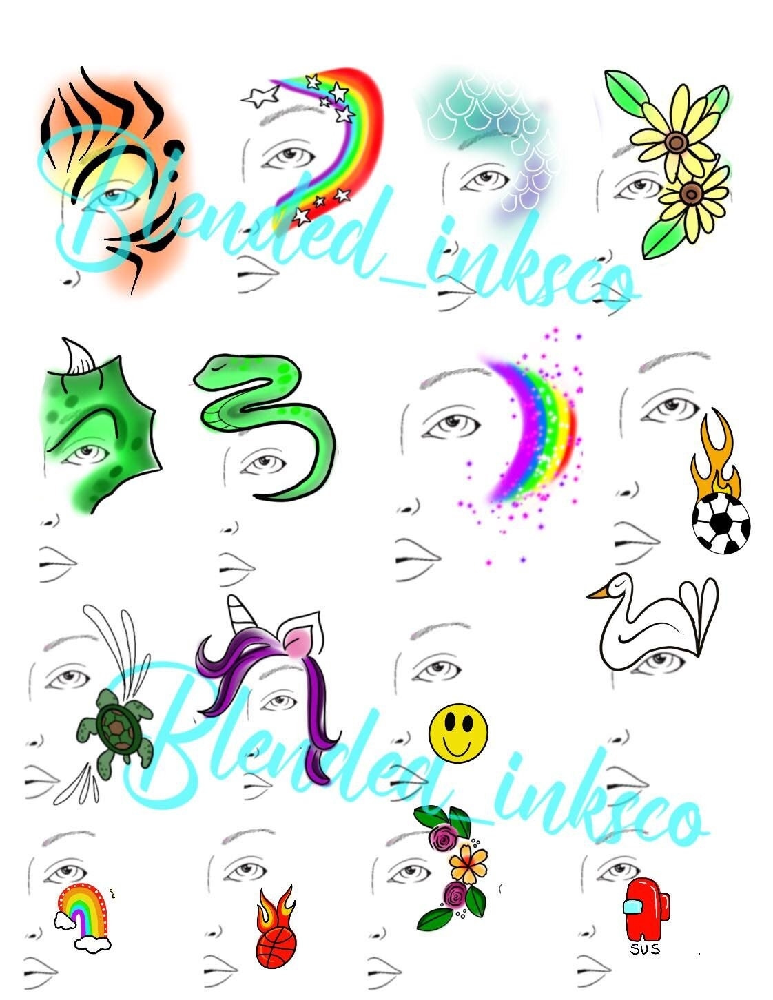 Printable Face Painting Choice Board Etsy Canada
