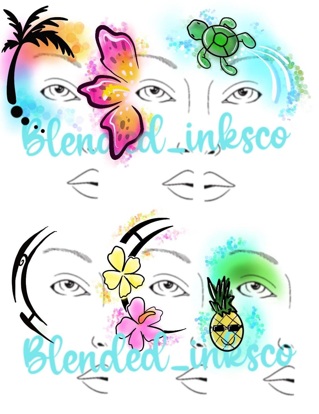 Printable Face Painting Design Menu