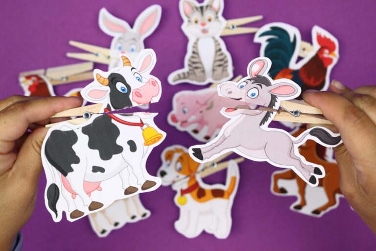 PRINTABLE FARM ANIMAL CLOTHESPIN PUPPETS Crafts Mad In Crafts