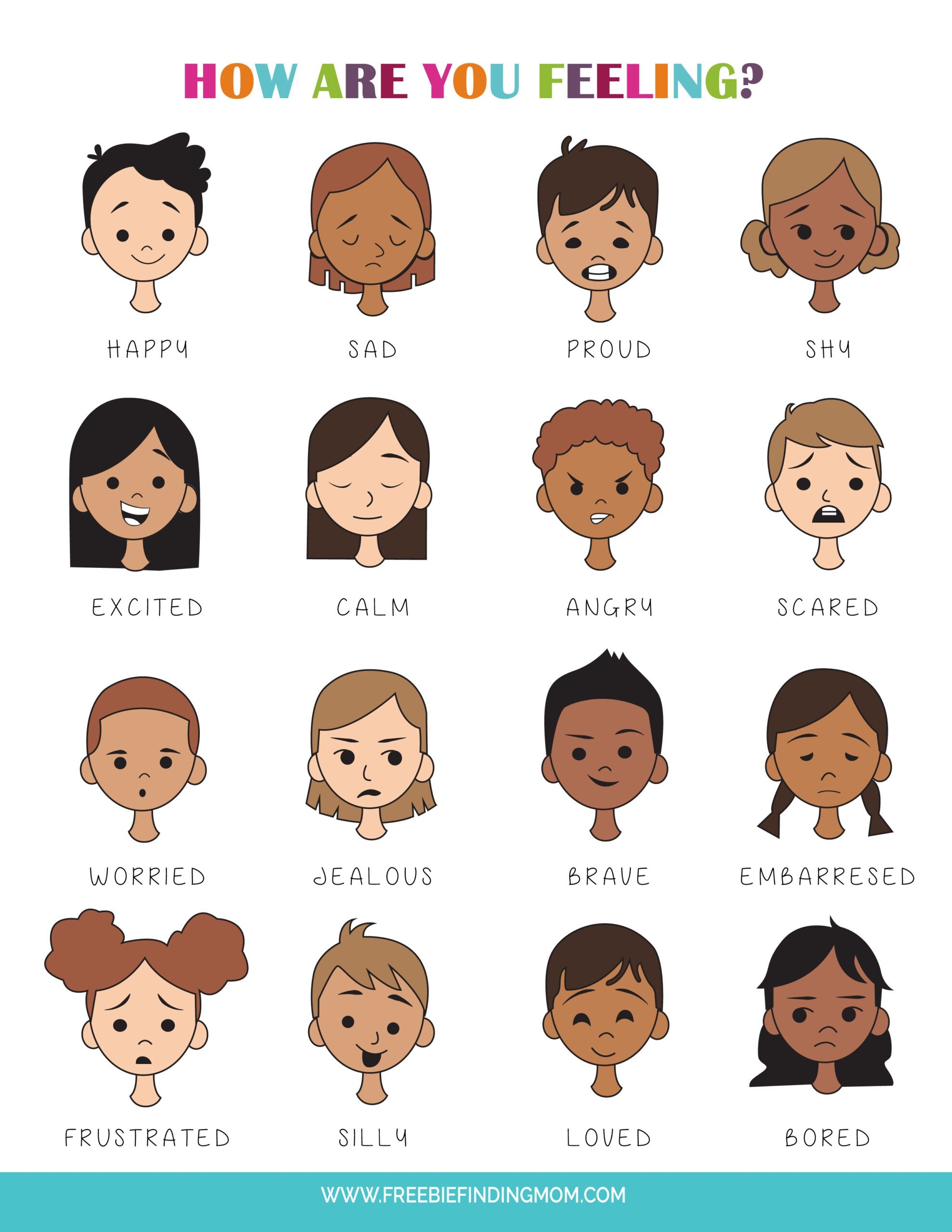feeling chart faces printable