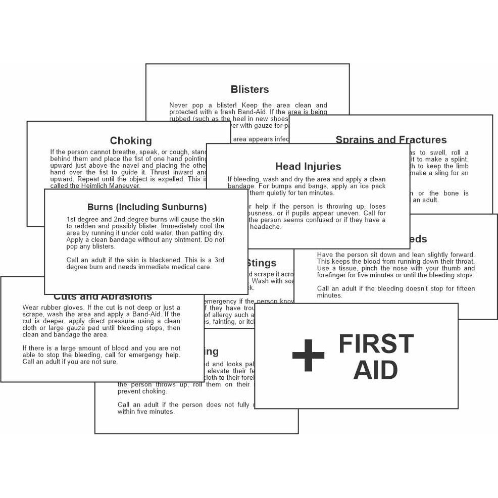 Printable First Aid Cards MakingFriends