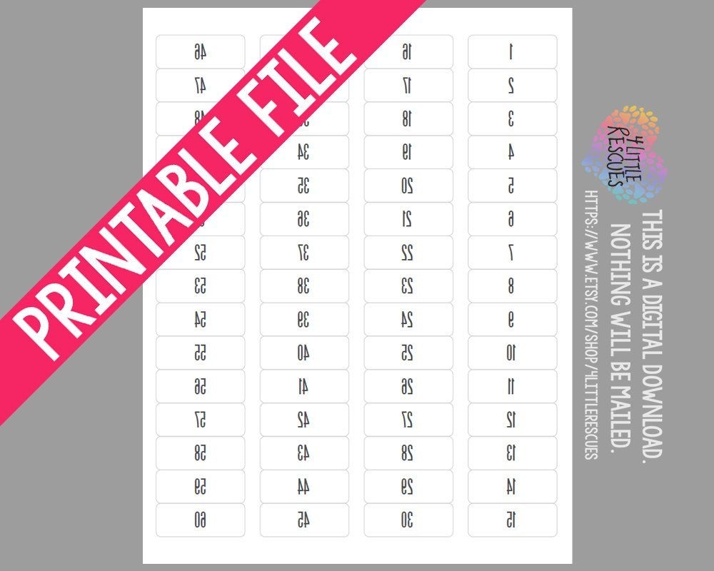 Printable Forward AND Reverse Mirror Image Labels Tags Numbers 1 Worksheets Library