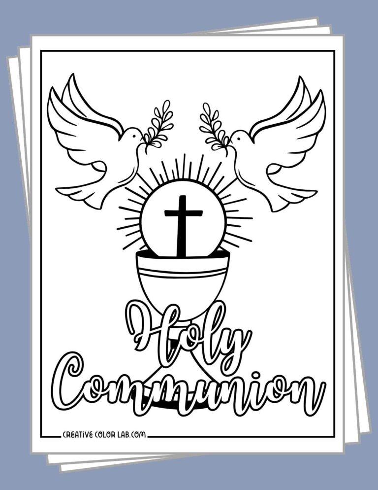 Printable Free First Communion Coloring Page