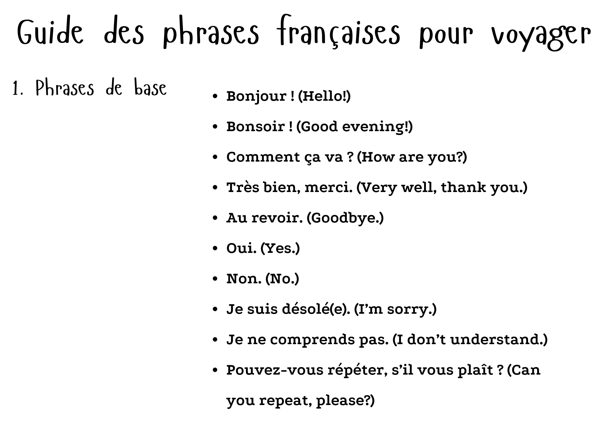 Printable French Phrases For Travel Basic French Words And Phrases For Travel Teaching Resources