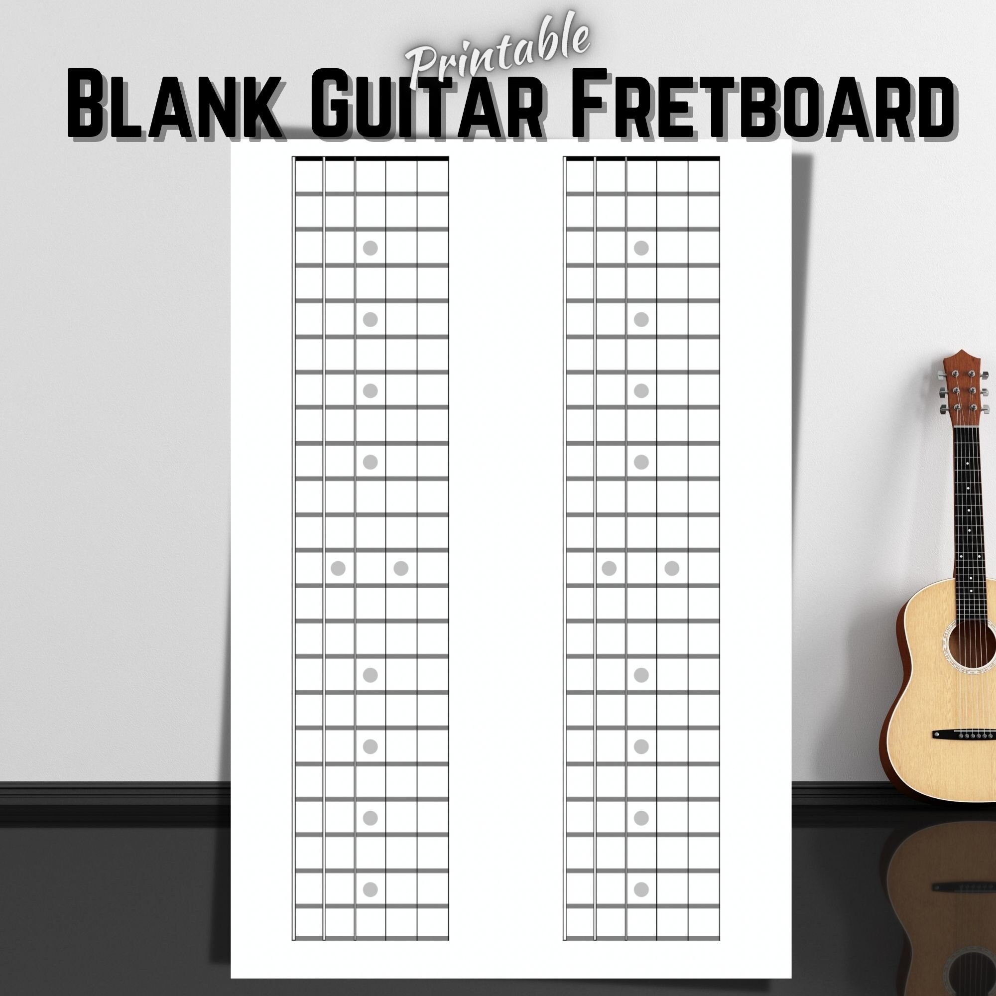 guitar fret template printable
