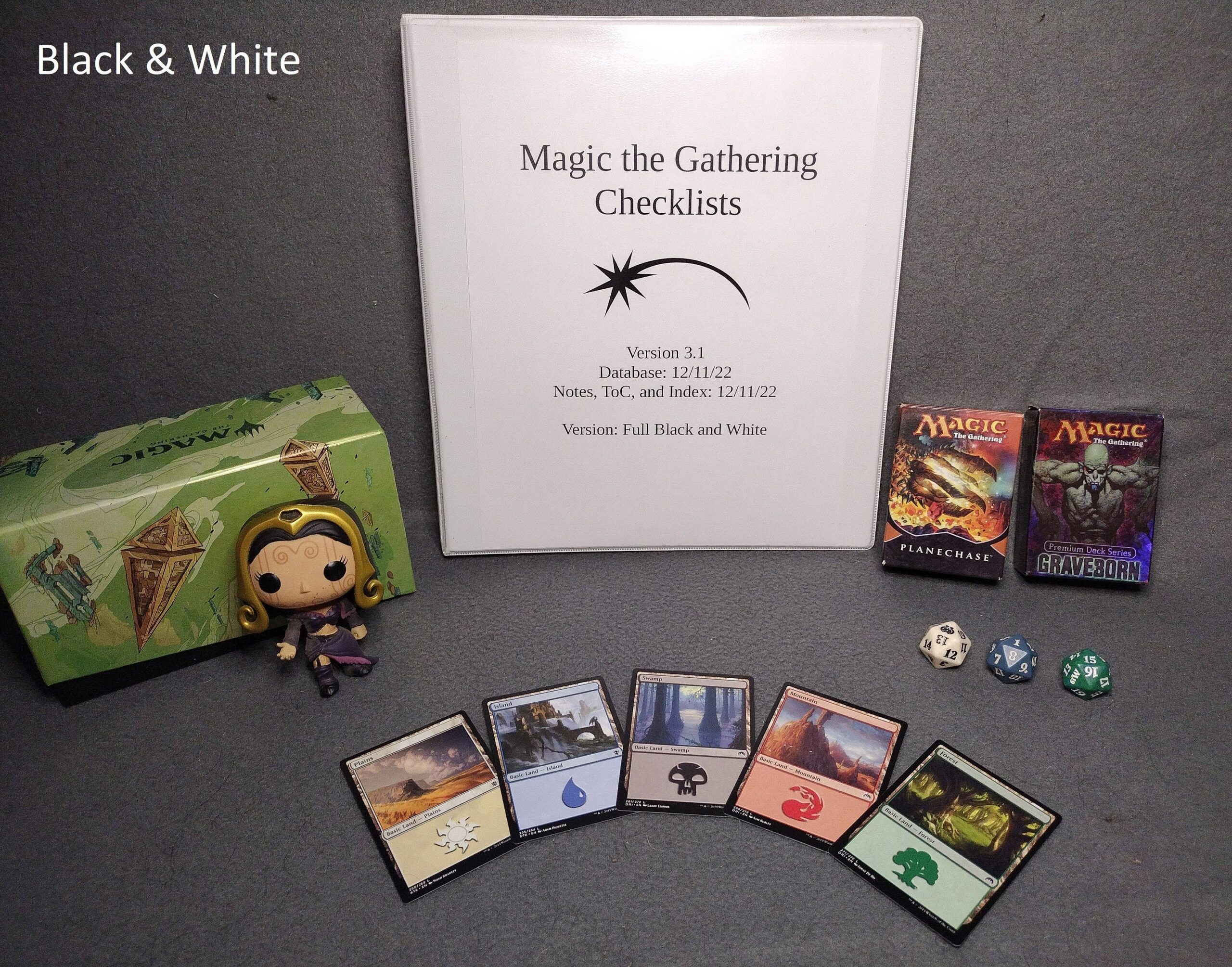Printable Full Black And White Magic The Gathering Unofficial Set Checklists And Sorting Guide Etsy