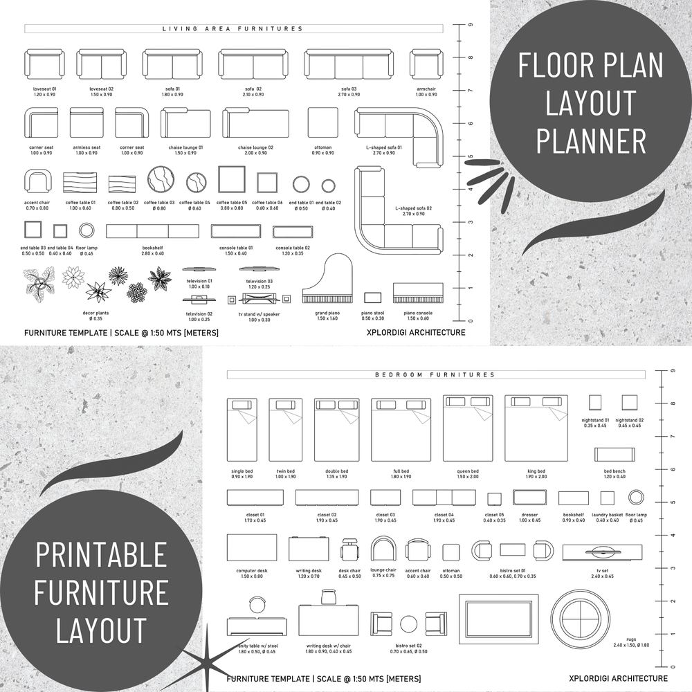 printable furniture templates 1 4 scale