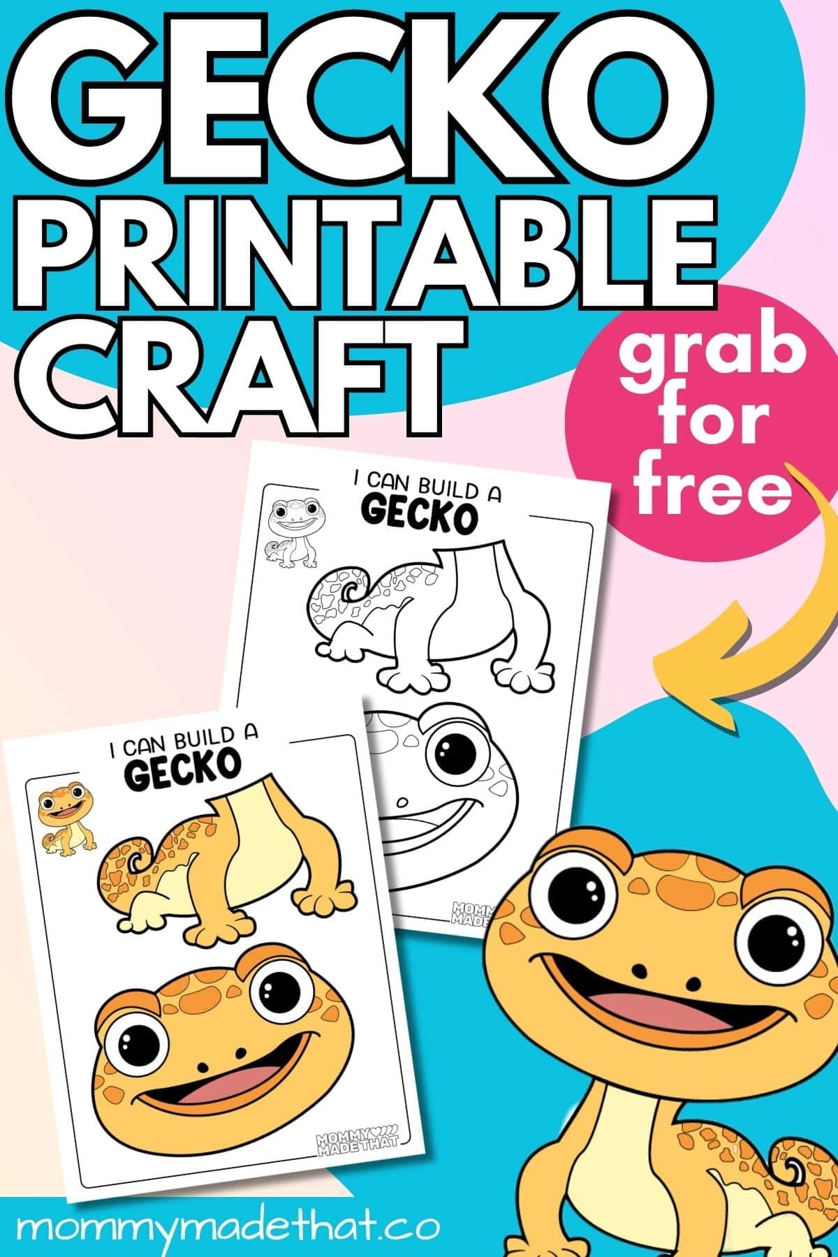 Printable Gecko Craft Free Template 